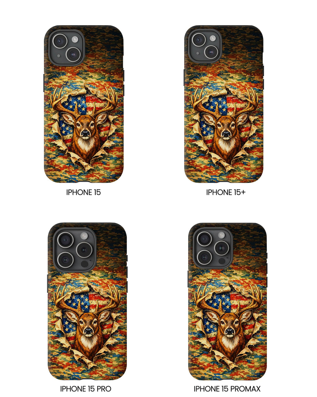 HUNTING DEER CAMOUFLAGE STARS AND STRIPES  PHONE CASE  - TLNT0405261