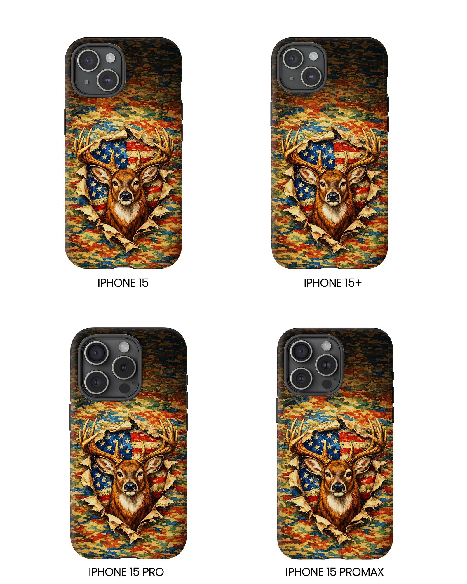 HUNTING DEER CAMOUFLAGE STARS AND STRIPES  PHONE CASE  - TLNT0405261