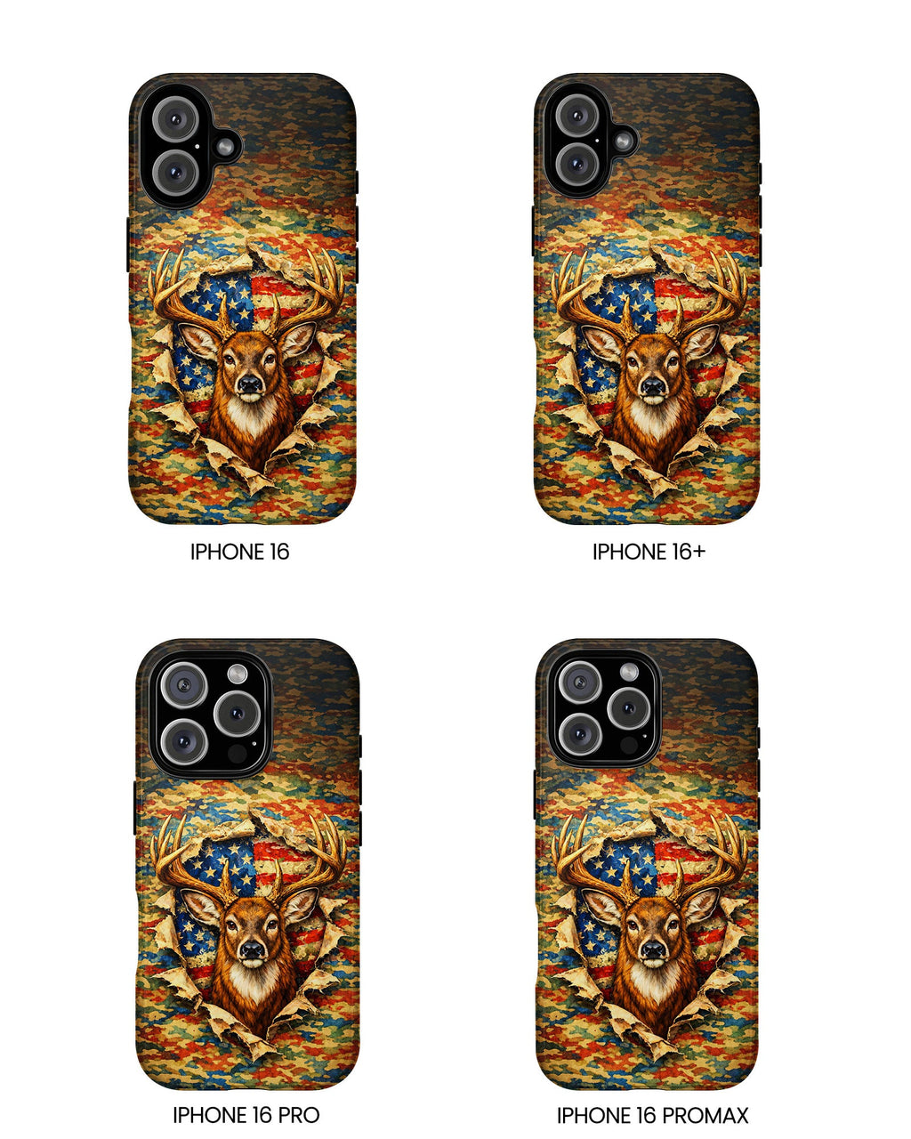 HUNTING DEER CAMOUFLAGE STARS AND STRIPES  PHONE CASE  - TLNT0405261