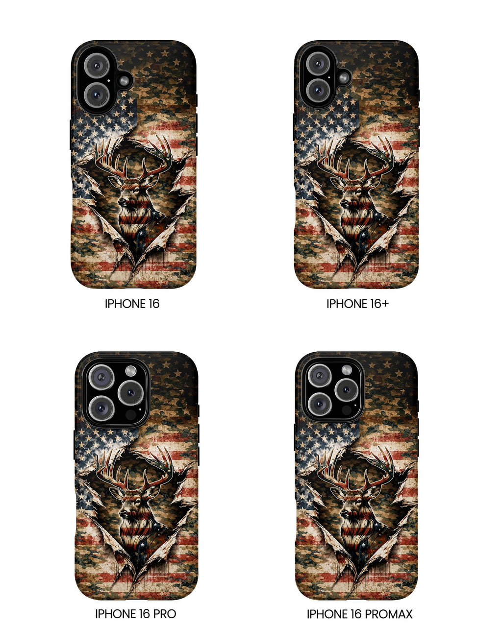 GRUNGE STARS AND STRIPES DEER HUNTING  PHONE CASE  - TLNT0605262