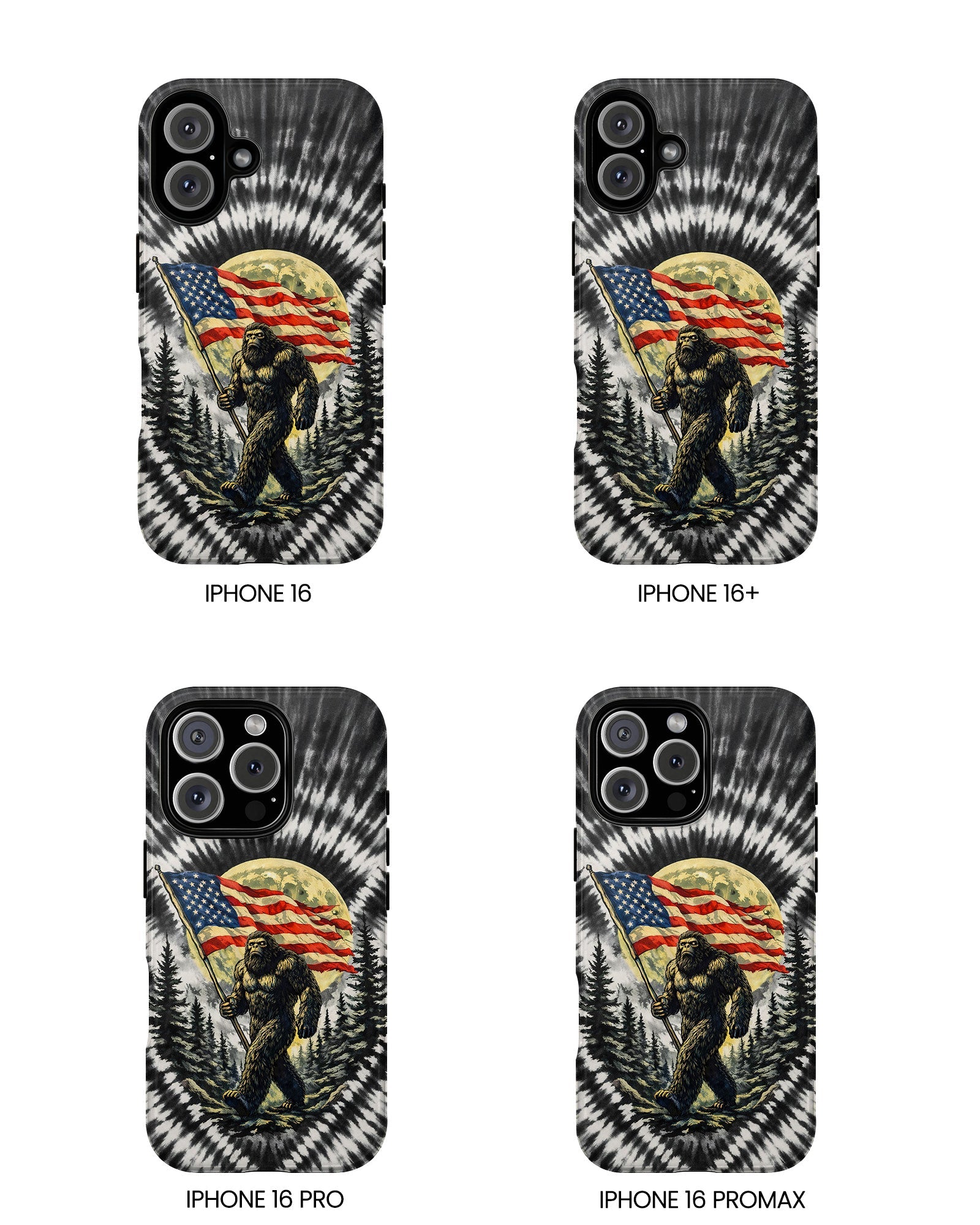 BIGFOOT WITH FLAG MOON SWIRL PHONE CASE  - TLNT0805261