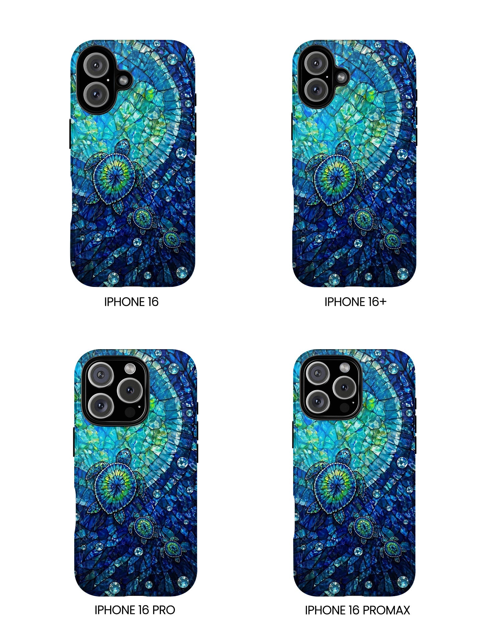 SEA TURTLE BLUE OCEAN STAINED GLASS PATTERN  PHONE CASE  - TLNO2904265