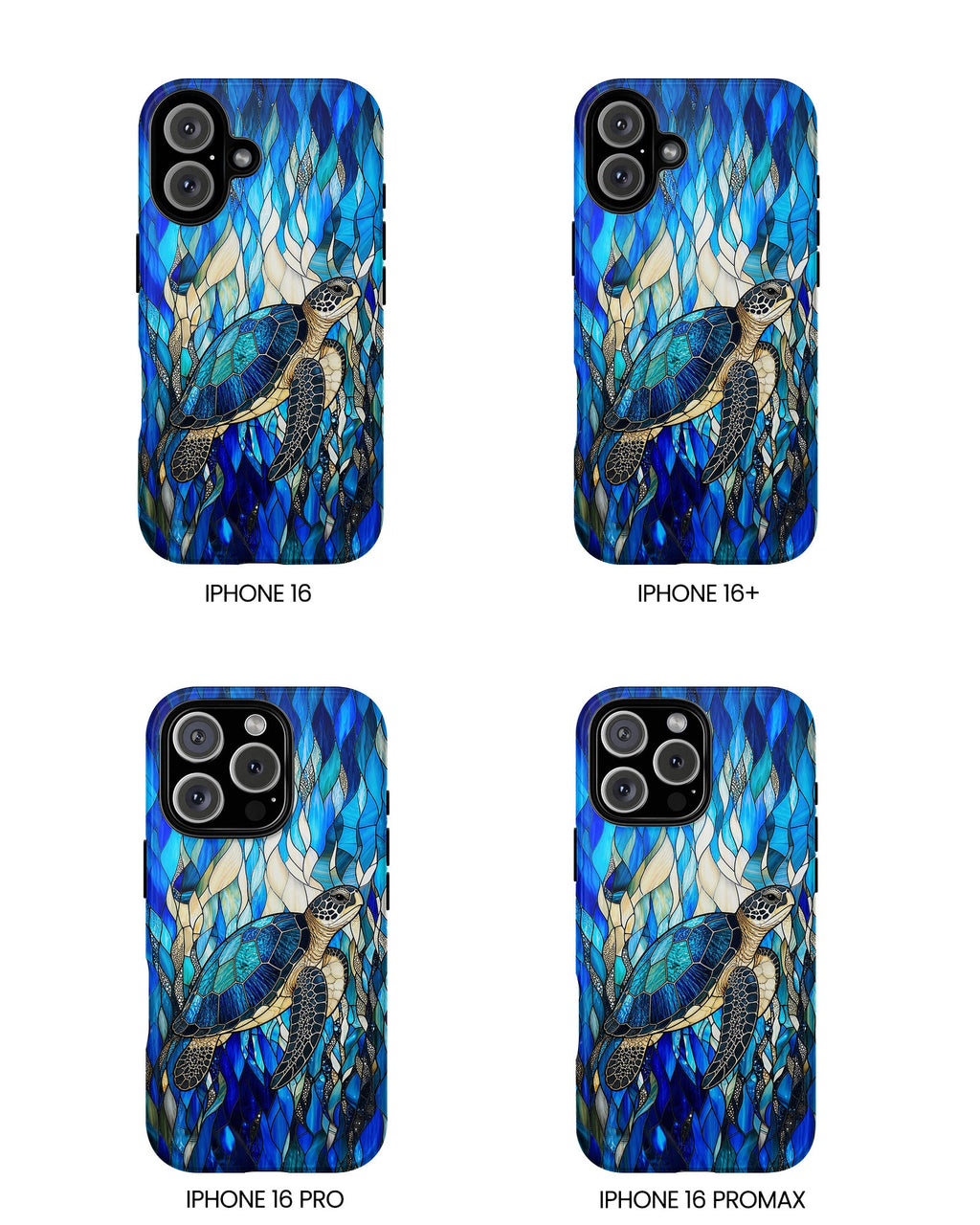 SEA TURTLE SWIMMING STAINED GLASS PHONE CASE  - TLNT0505261