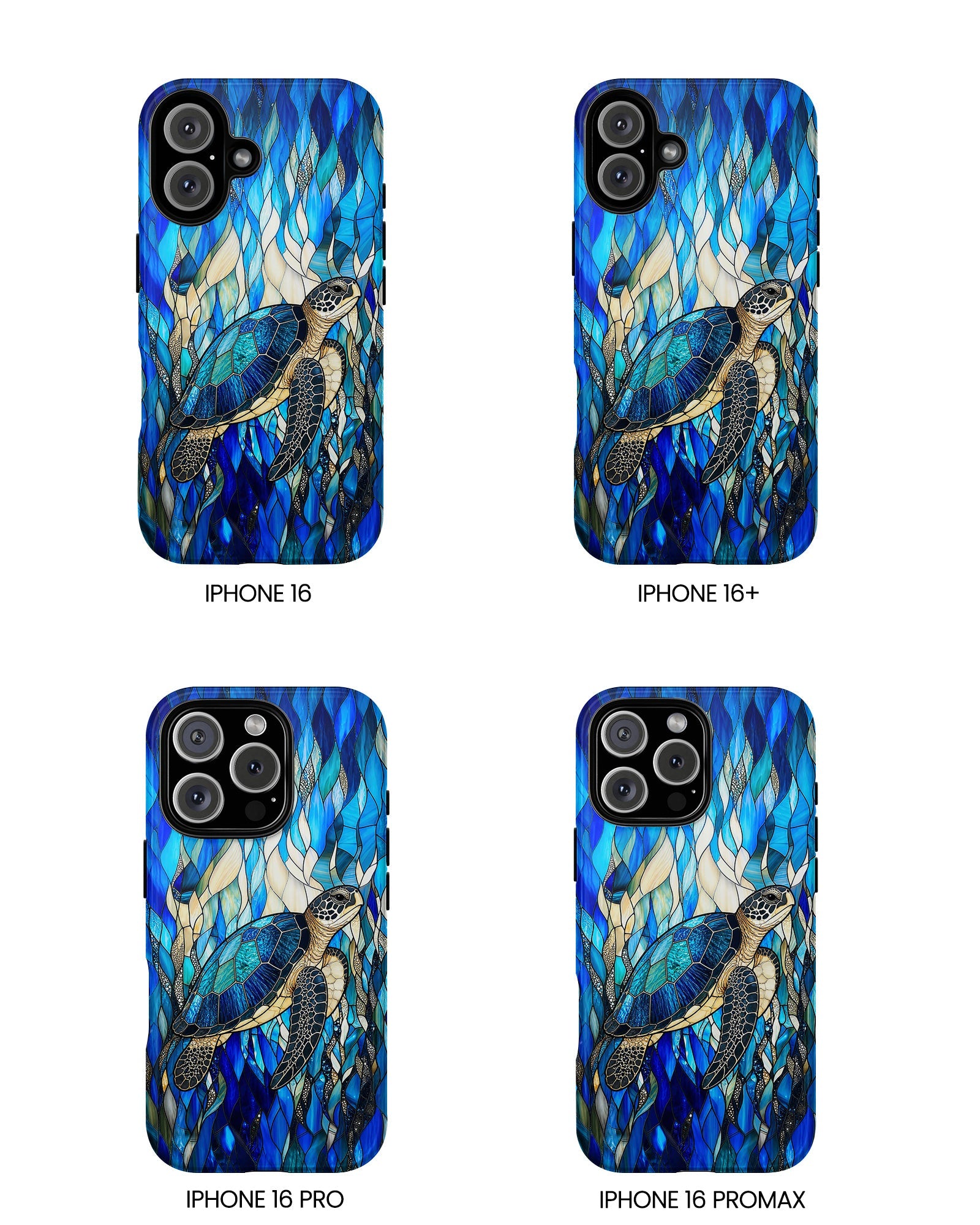 SEA TURTLE SWIMMING STAINED GLASS PHONE CASE  - TLNT0505261