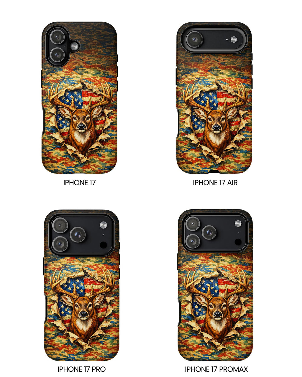 HUNTING DEER CAMOUFLAGE STARS AND STRIPES  PHONE CASE  - TLNT0405261