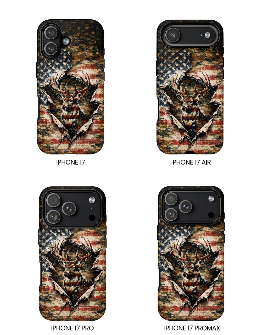 GRUNGE STARS AND STRIPES DEER HUNTING  PHONE CASE  - TLNT0605262