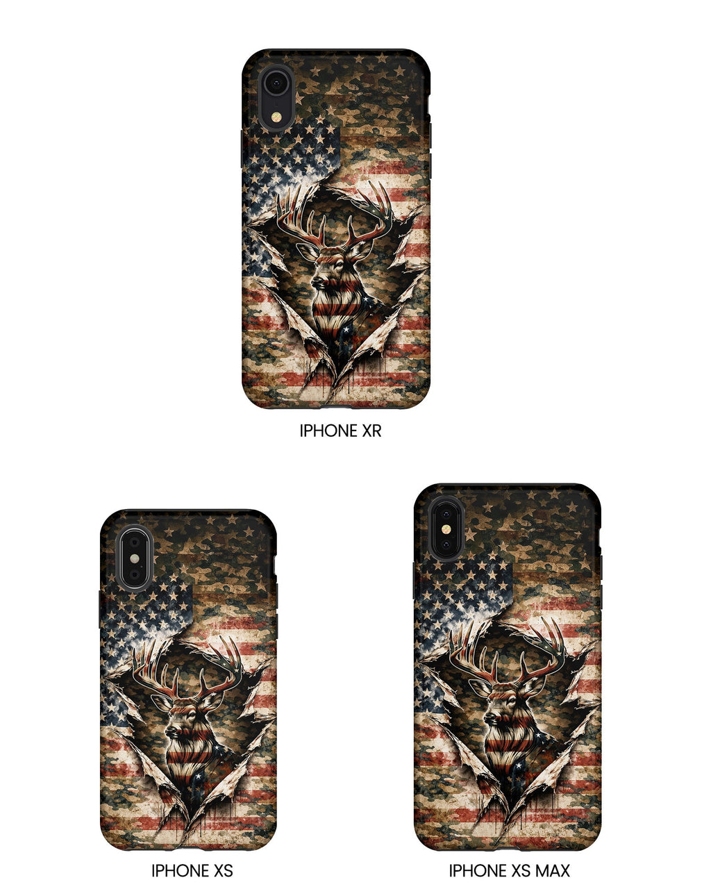 GRUNGE STARS AND STRIPES DEER HUNTING  PHONE CASE  - TLNT0605262