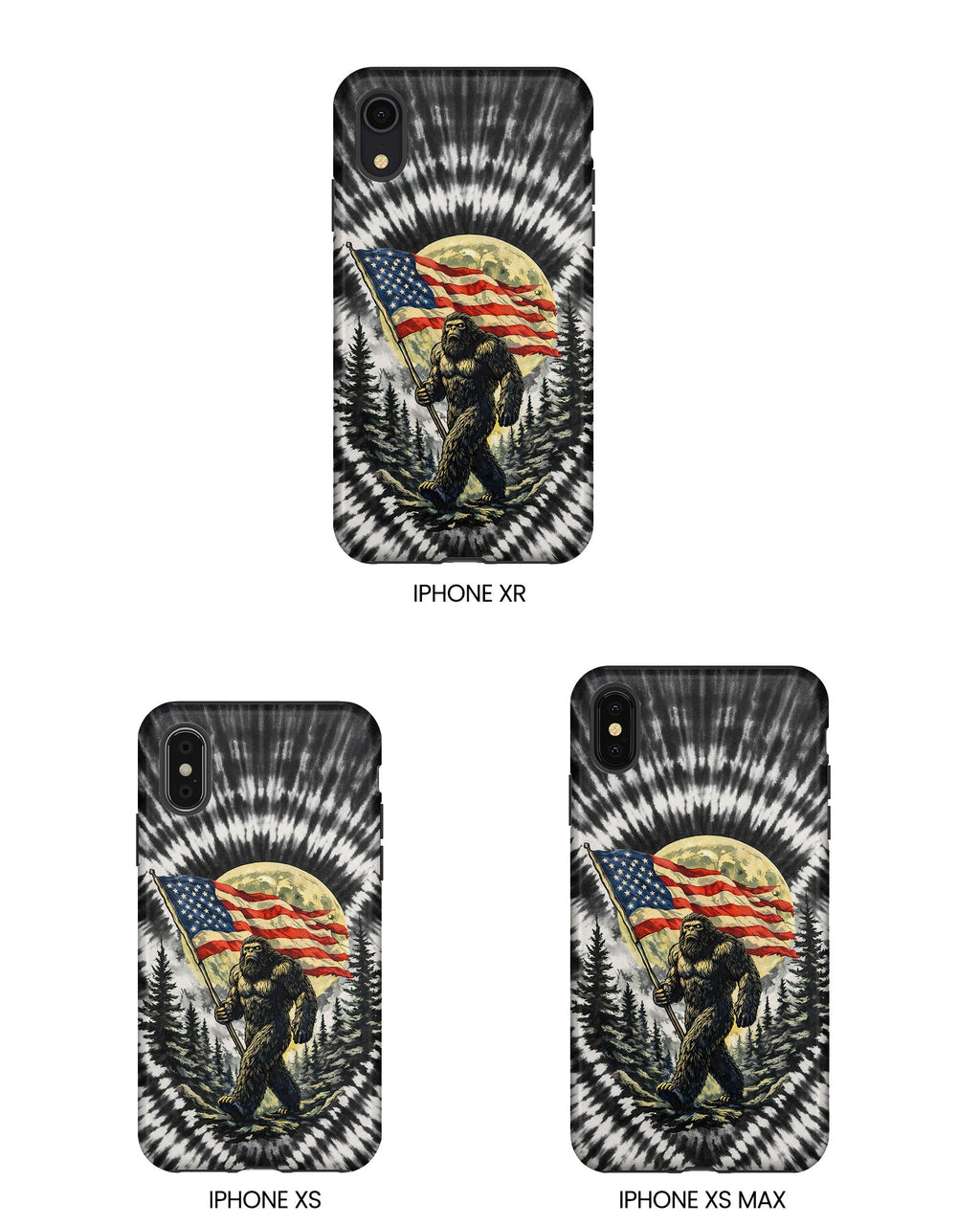 BIGFOOT WITH FLAG MOON SWIRL PHONE CASE  - TLNT0805261