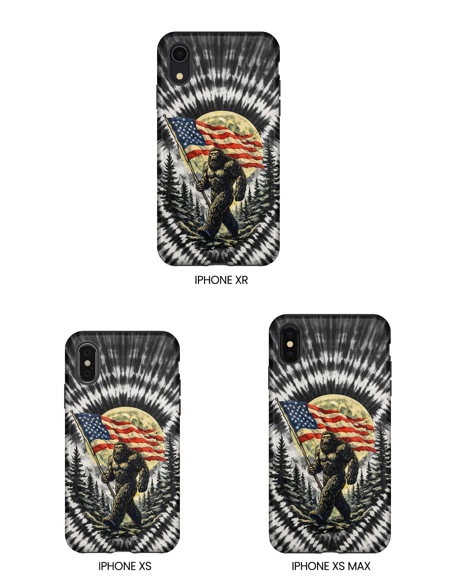 BIGFOOT WITH FLAG MOON SWIRL PHONE CASE  - TLNT0805261