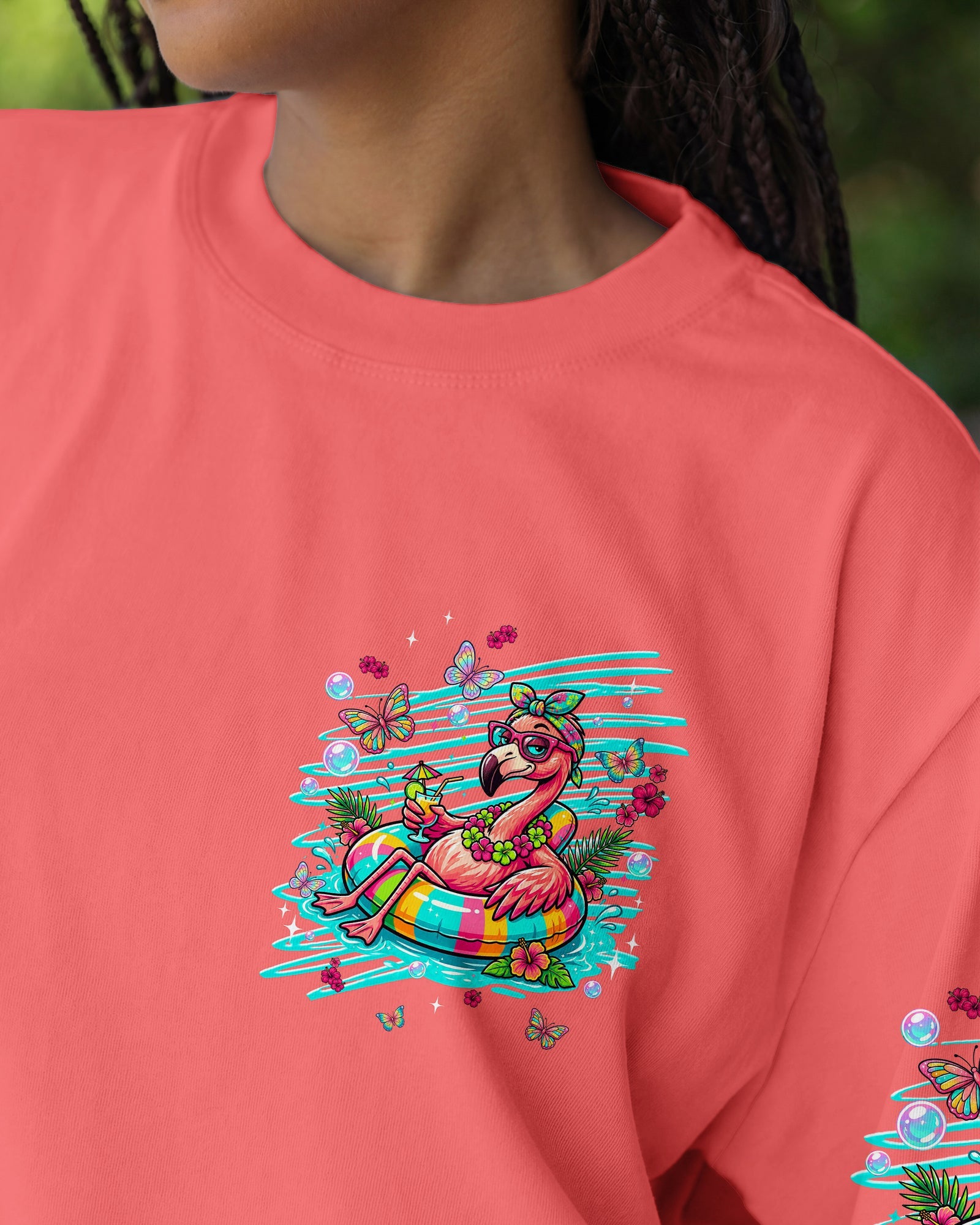 GO WITH THE FLOW FLAMINGO ALL OVER PRINT  - TLNT1806263