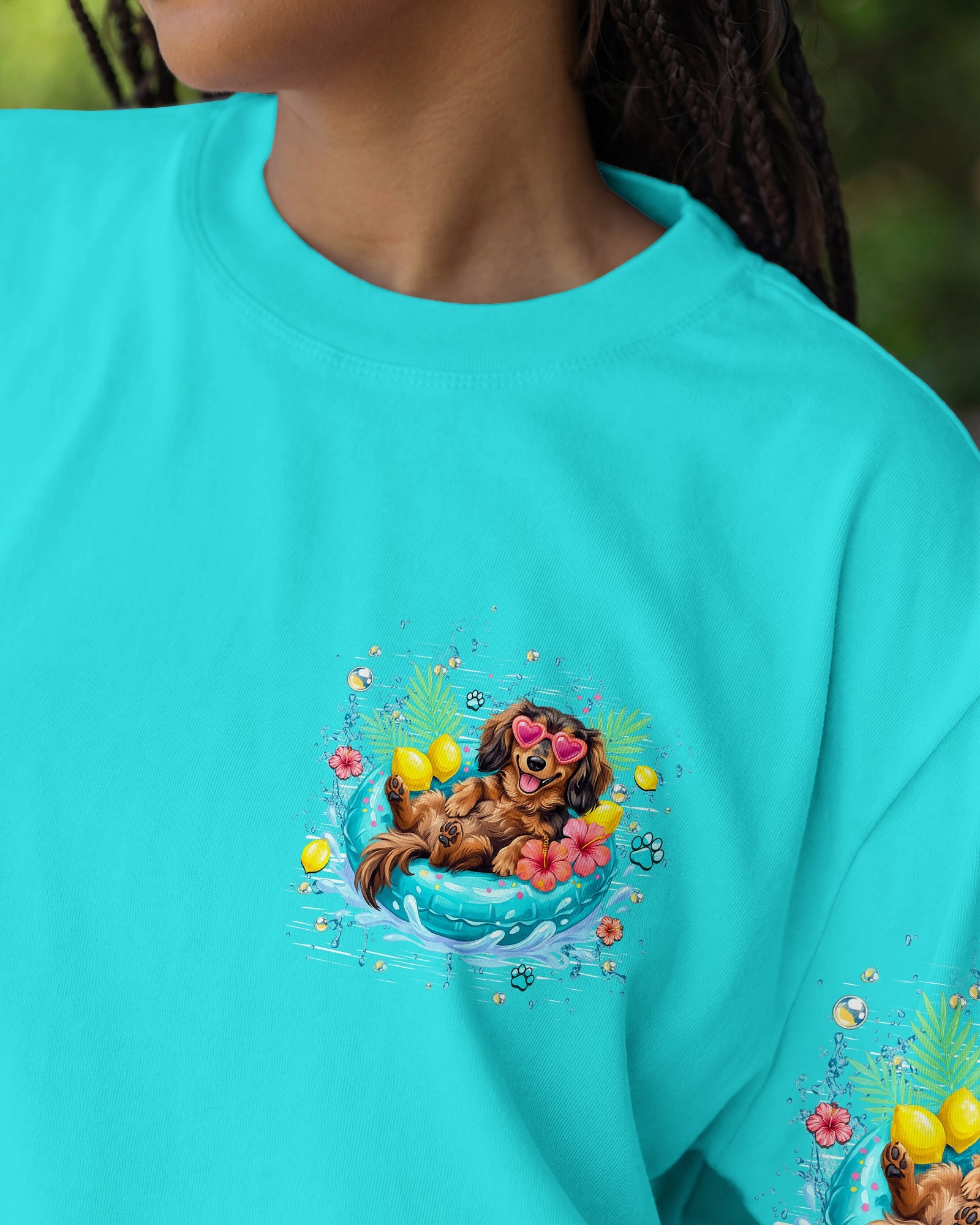 NOT A CARE IN THE WORLD DACHSHUND DOG  ALL OVER PRINT  - TLHN2105261