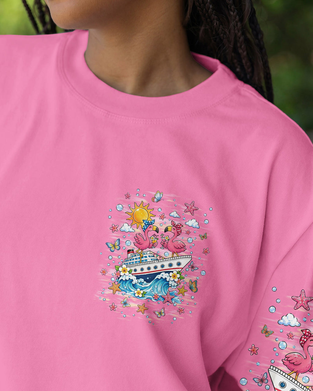 APPARENTLY WE'RE TROUBLE FLAMINGO CRUISING ALL OVER PRINT  - TLNT0307261