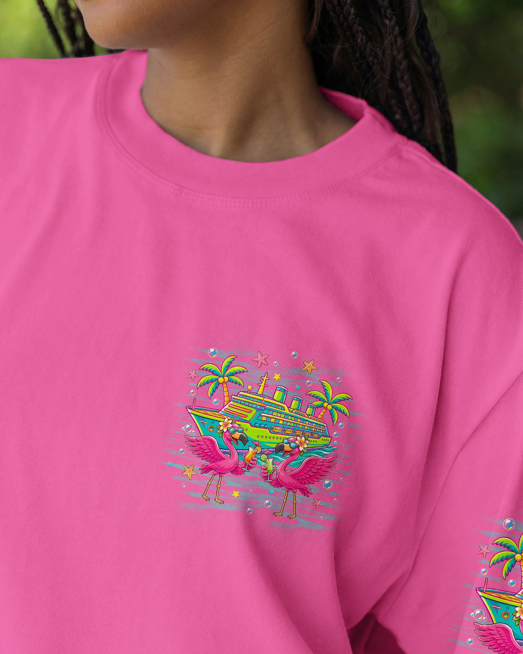 APPARENTLY WE'RE TROUBLE FLAMINGO CRUISING ALL OVER PRINT - TLNO307263
