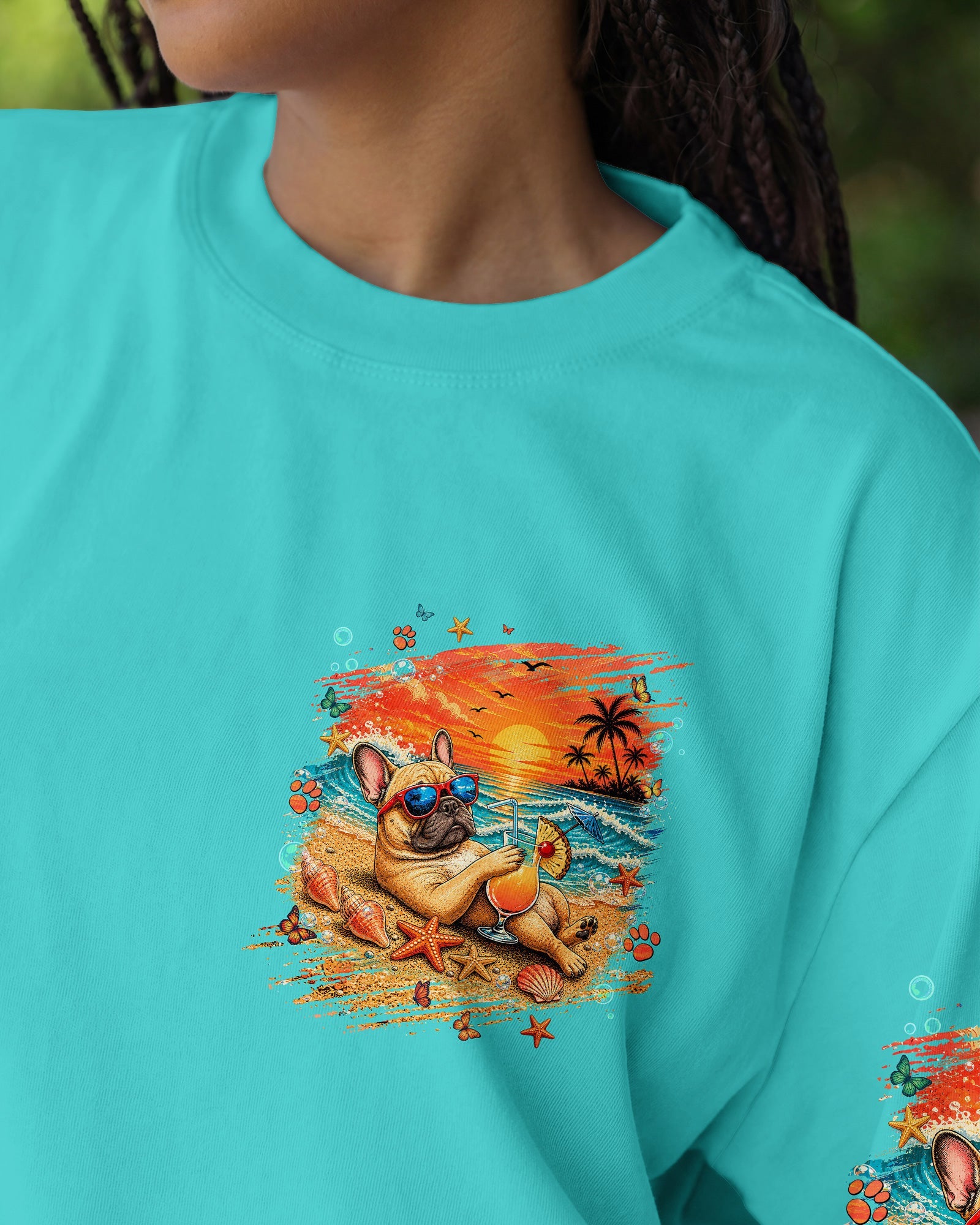 SANDY PAWS AND SALTY KISSES FRENCH BULLDOG ALL OVER PRINT - TLNT1505262