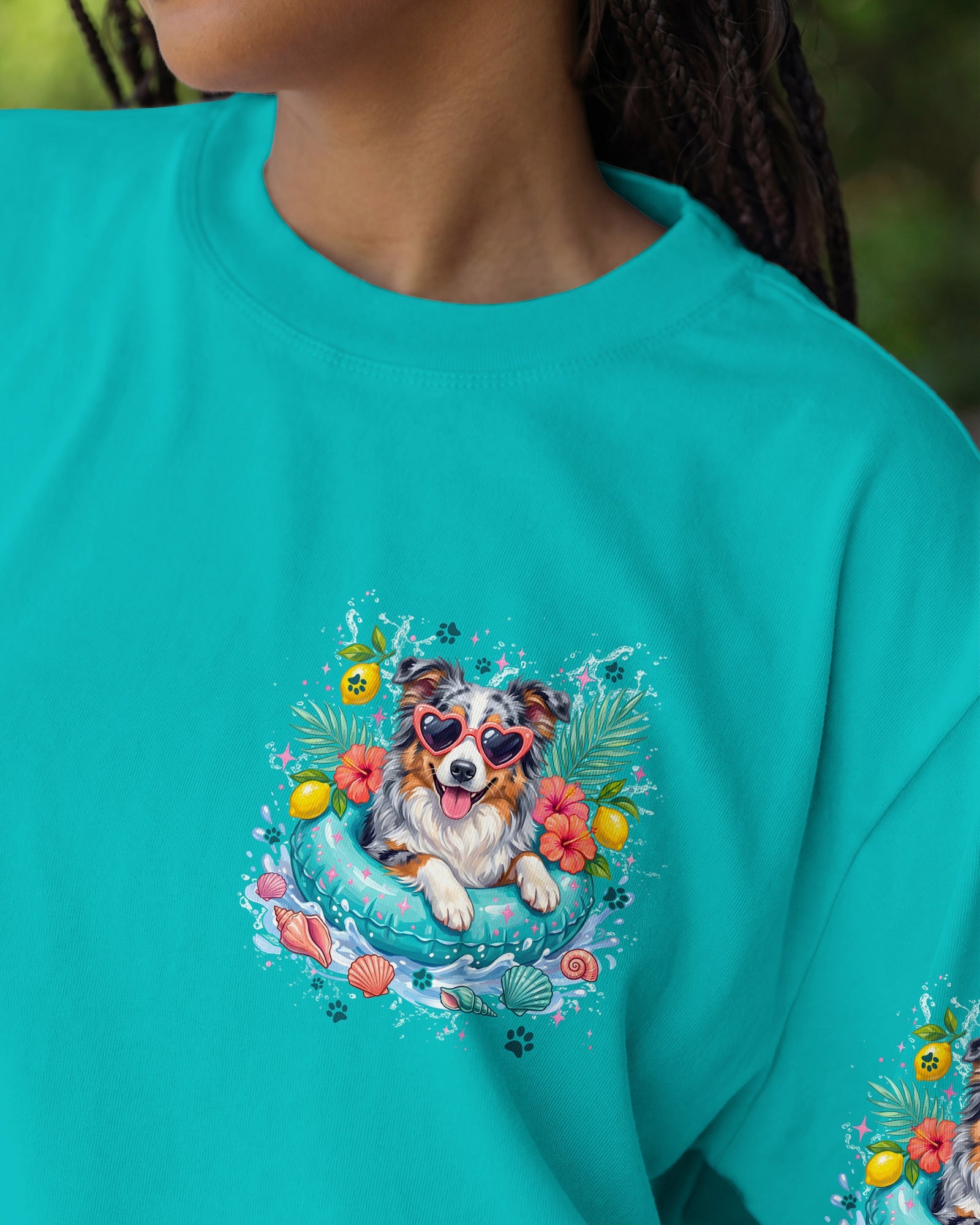 SMELL THE SEA FEEL THE BREEZE AUSTRALIAN SHEPHERD DOG ALL OVER PRINT - TYPQ0106261