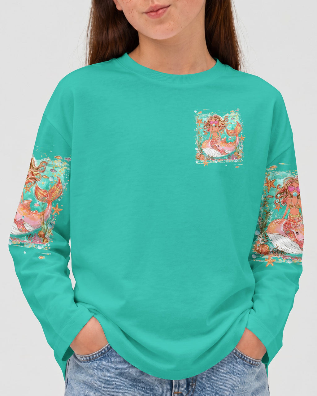 MERMAID KISSES STARFISH WISHES KIDS ALL OVER PRINT - TLHN0806261