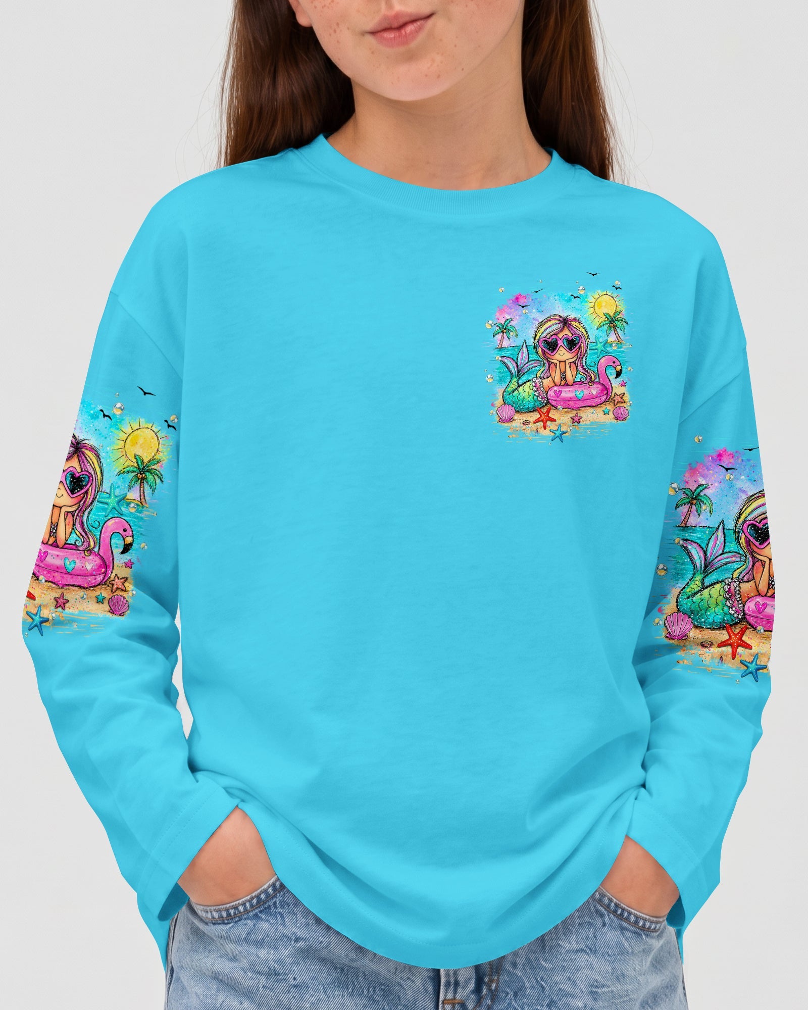 MERMAID KISSES STARFISH WISHES KIDS ALL OVER PRINT  - TLHN2505261
