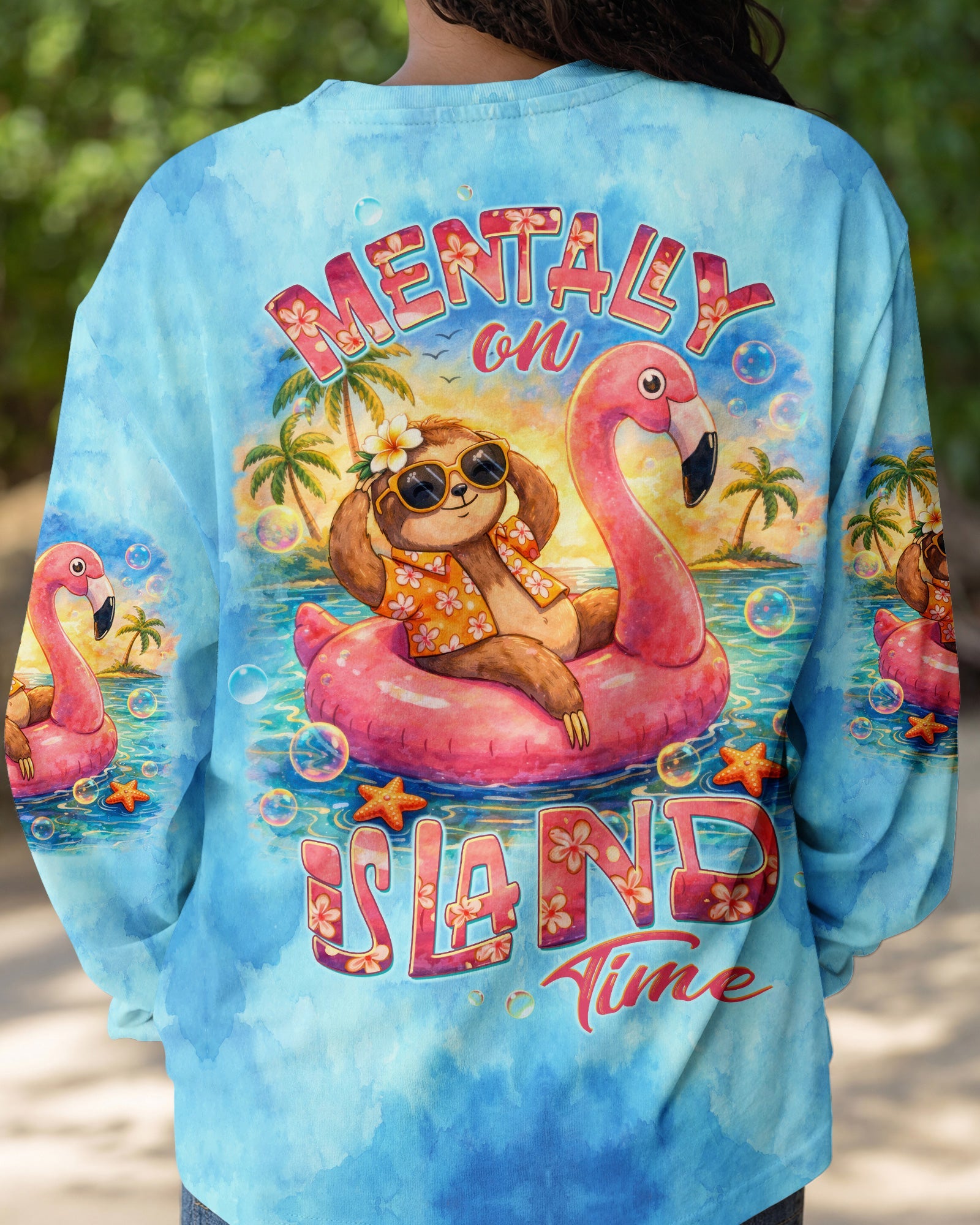 MENTALLY ON ISLAND TIME SLOTH ALL OVER PRINT - TLTW0704262
