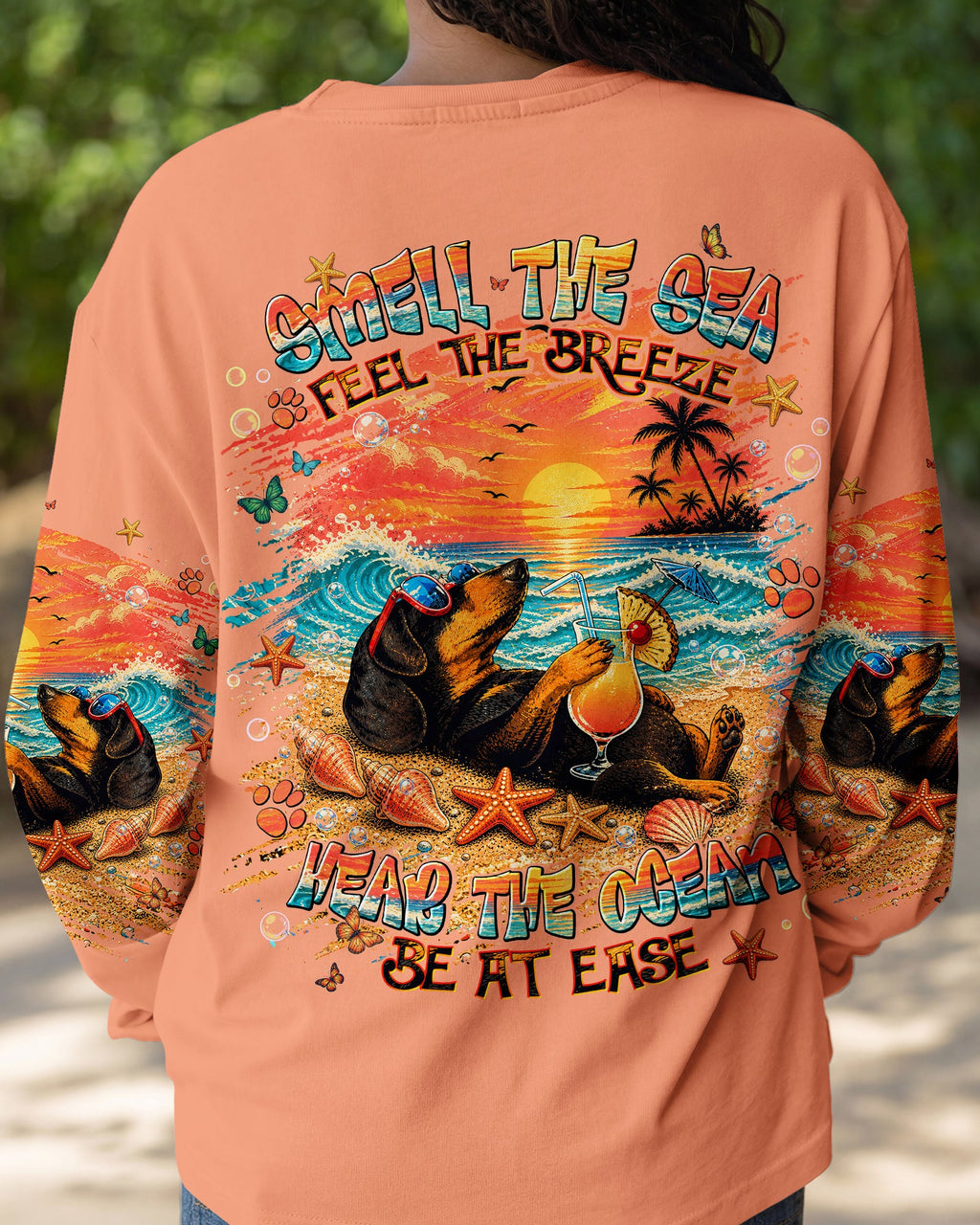 SMELL THE SEA FEEL THE BREEZE DACHSHUND DOG ALL OVER PRINT  - TLNT0506263
