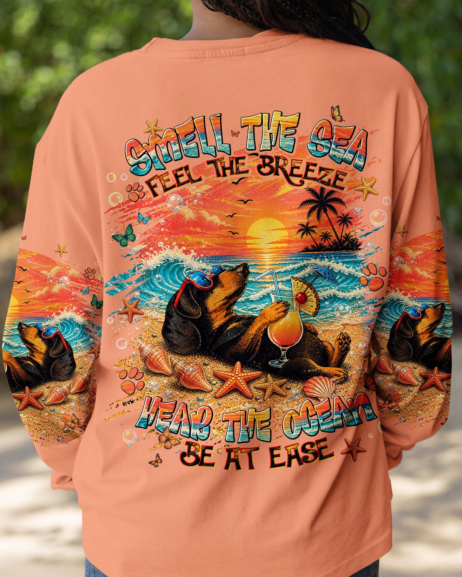 SMELL THE SEA FEEL THE BREEZE DACHSHUND DOG ALL OVER PRINT  - TLNT0506263