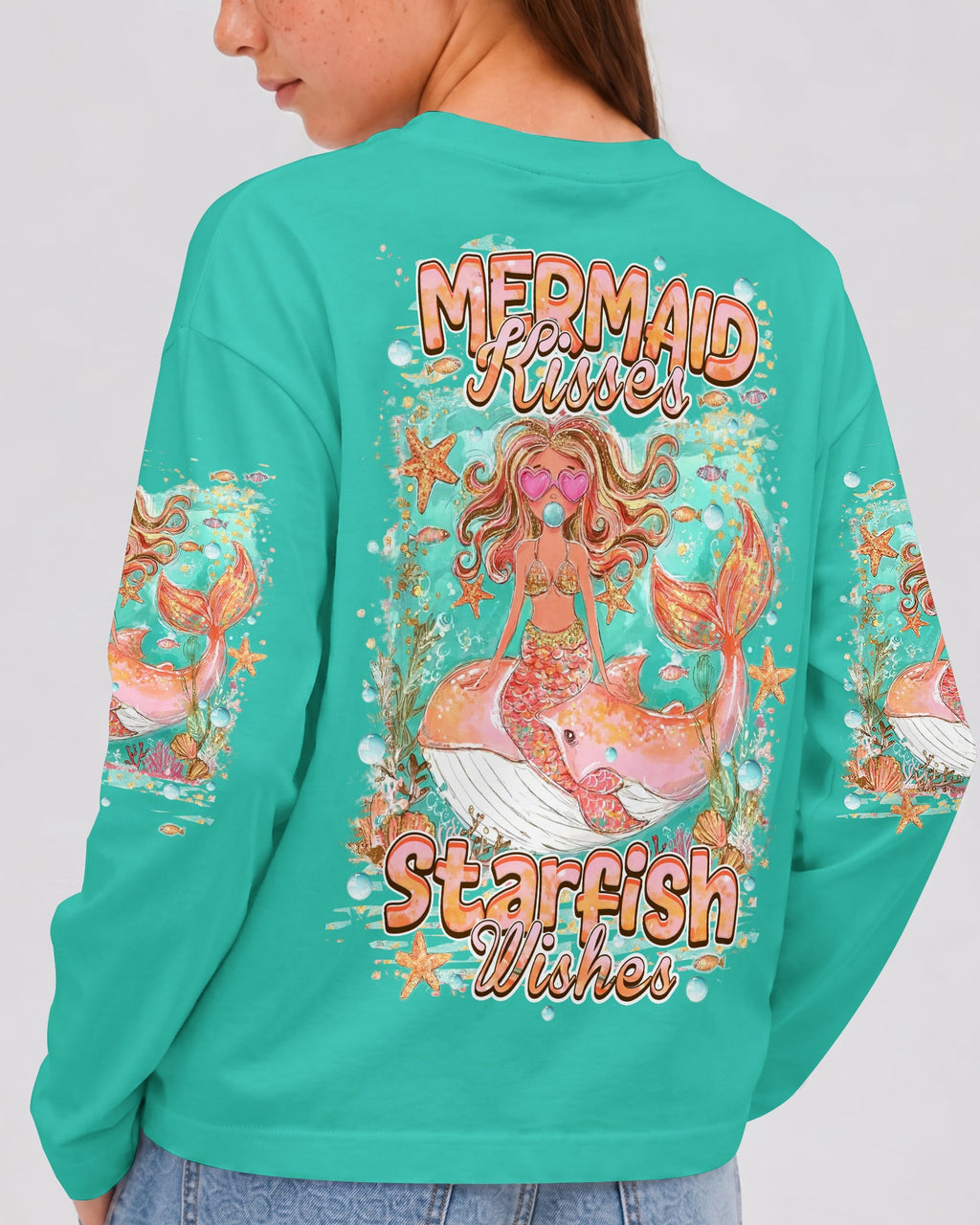 MERMAID KISSES STARFISH WISHES KIDS ALL OVER PRINT - TLHN0806261