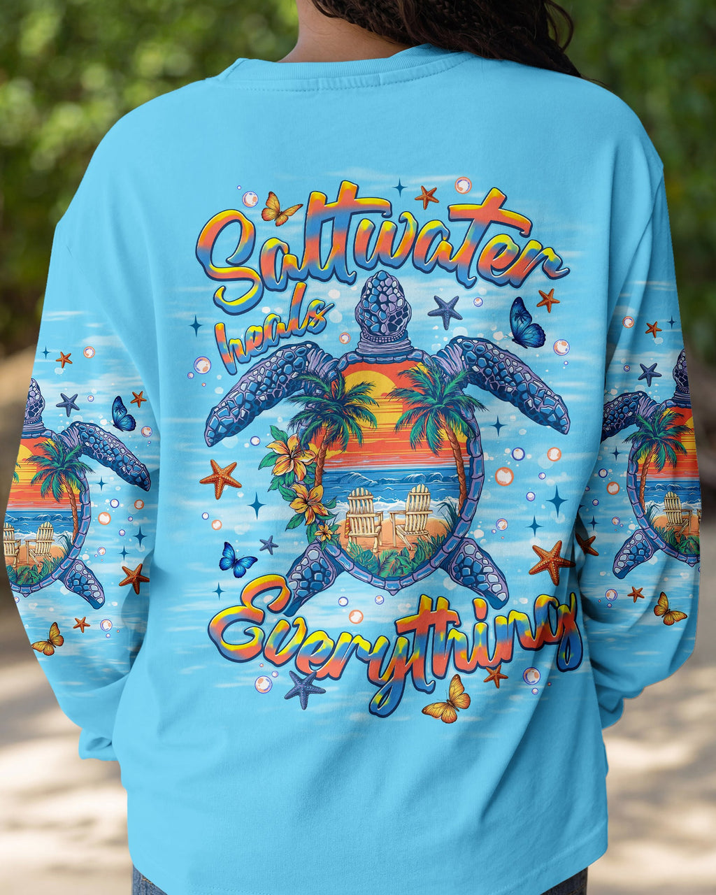 SALTWATER HEALS EVERYTHING TURTLE ALL OVER PRINT   - TLNT0406263