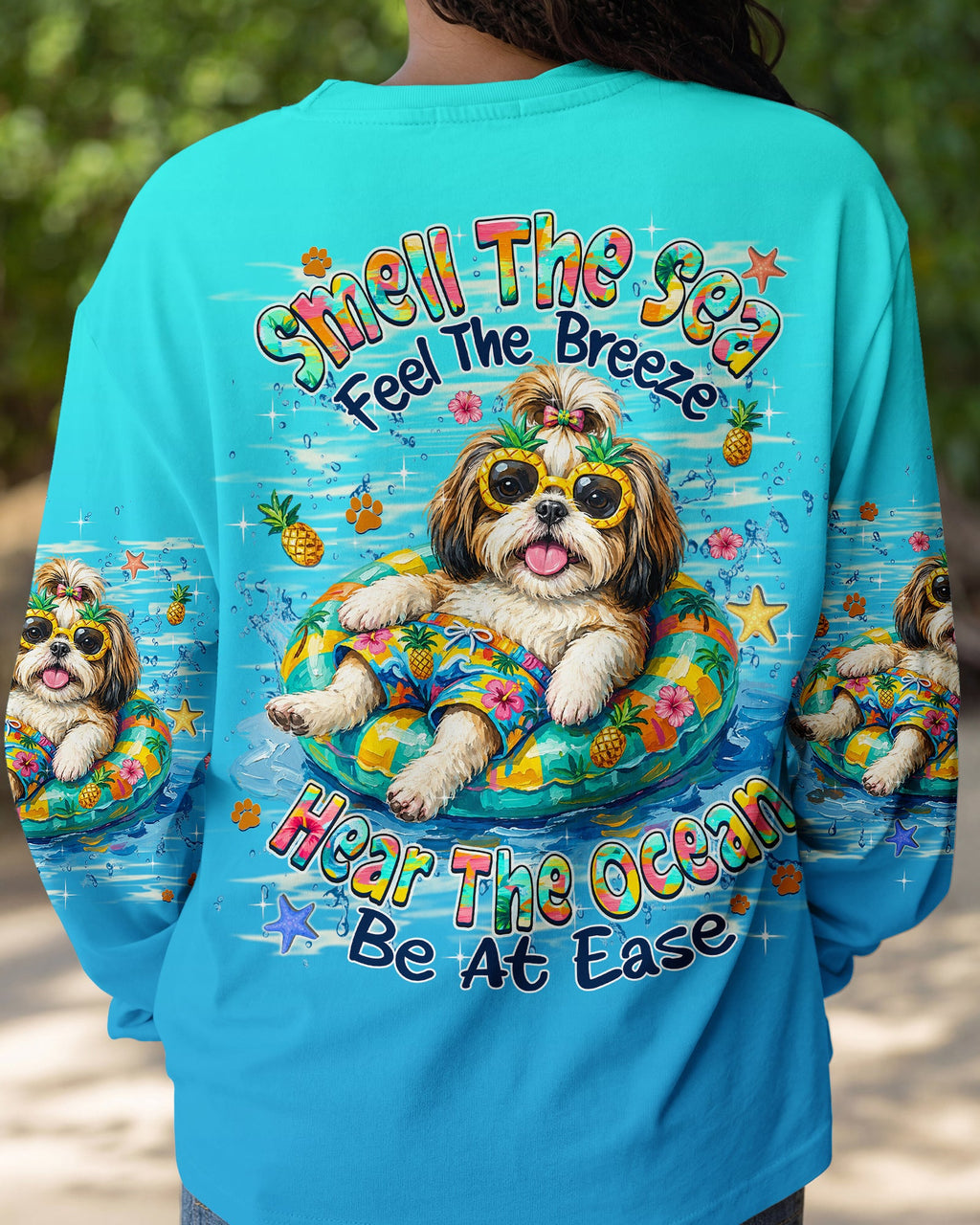SMELL THE SEA FEEL THE BREEZE SHIH TZU DOG ALL OVER PRINT - TLHN0506263