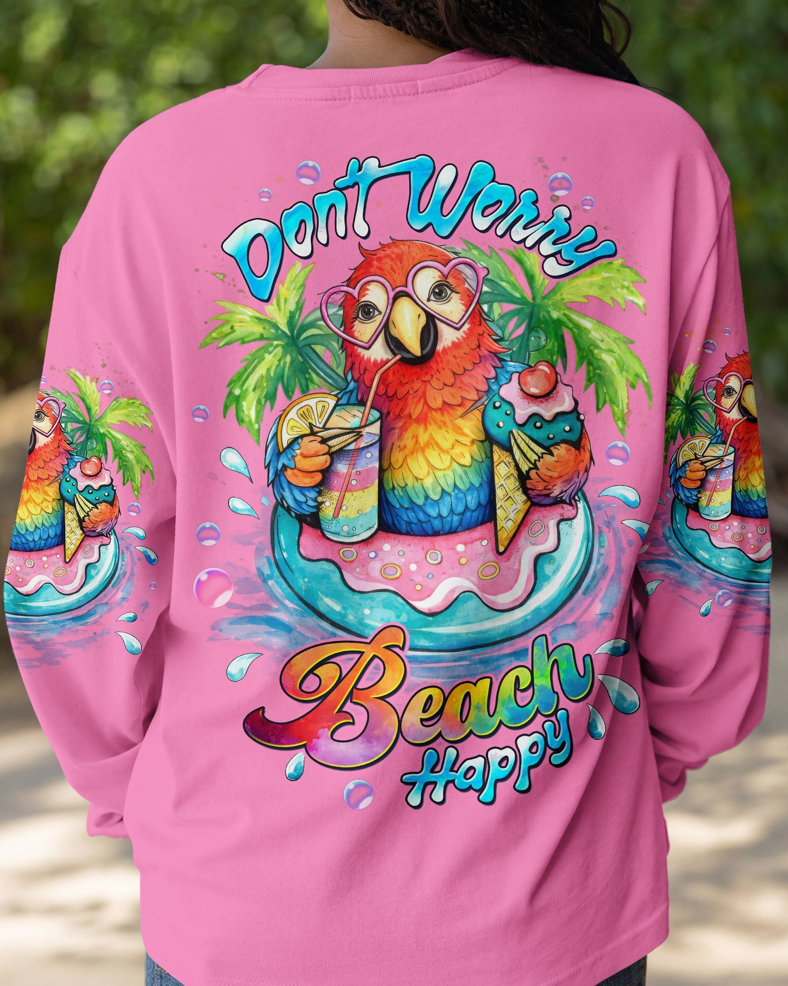DON'T WORRY BEACH HAPPY PARROT ALL OVER PRINT - TLTW1504261