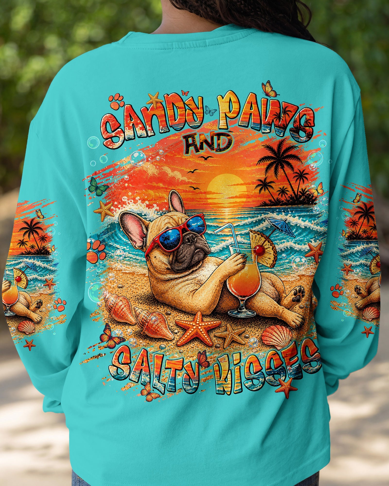 SANDY PAWS AND SALTY KISSES FRENCH BULLDOG ALL OVER PRINT - TLNT1505262