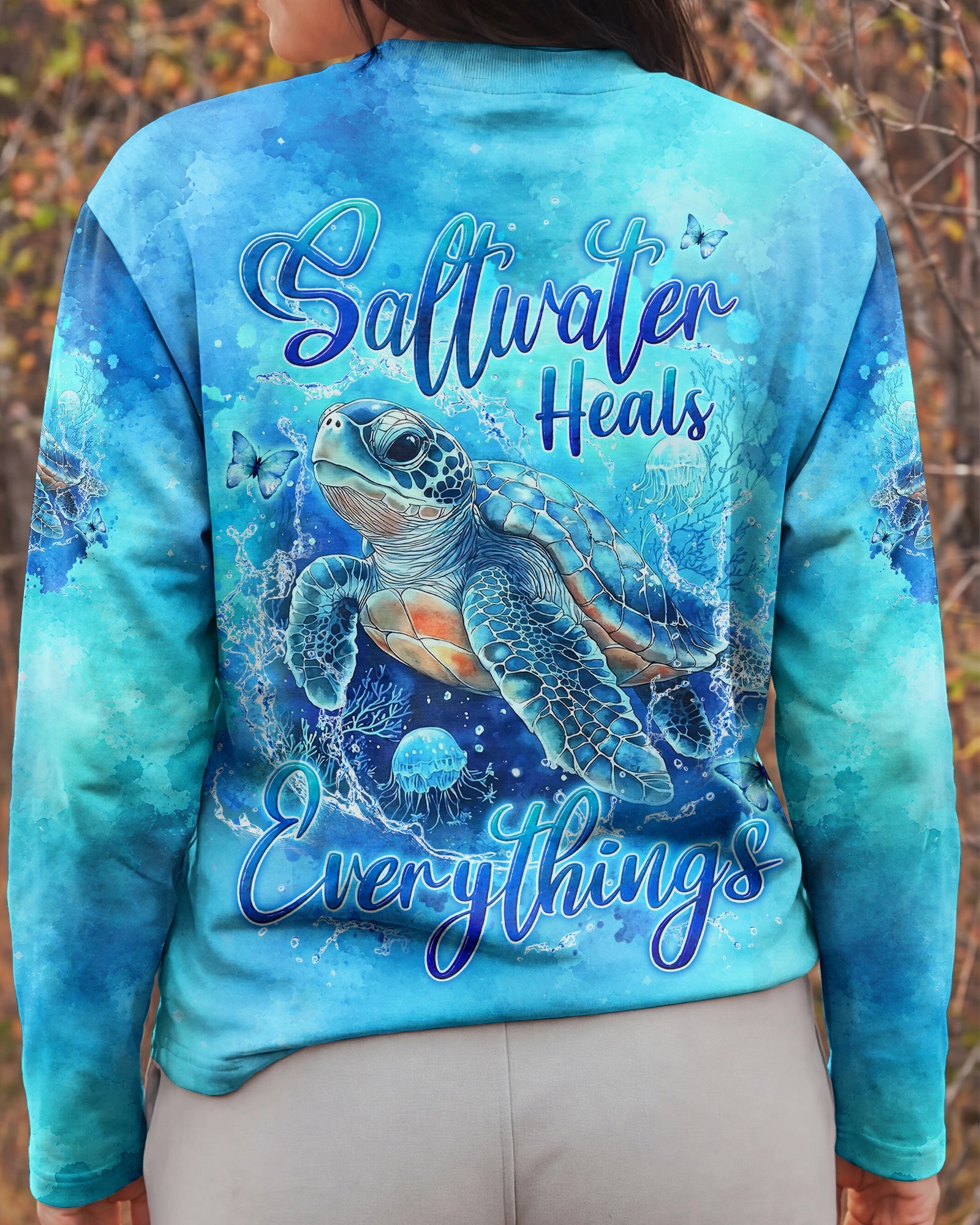 SALTWATER HEALS EVERYTHING TURTLE ALL OVER PRINT - TYLN0607263