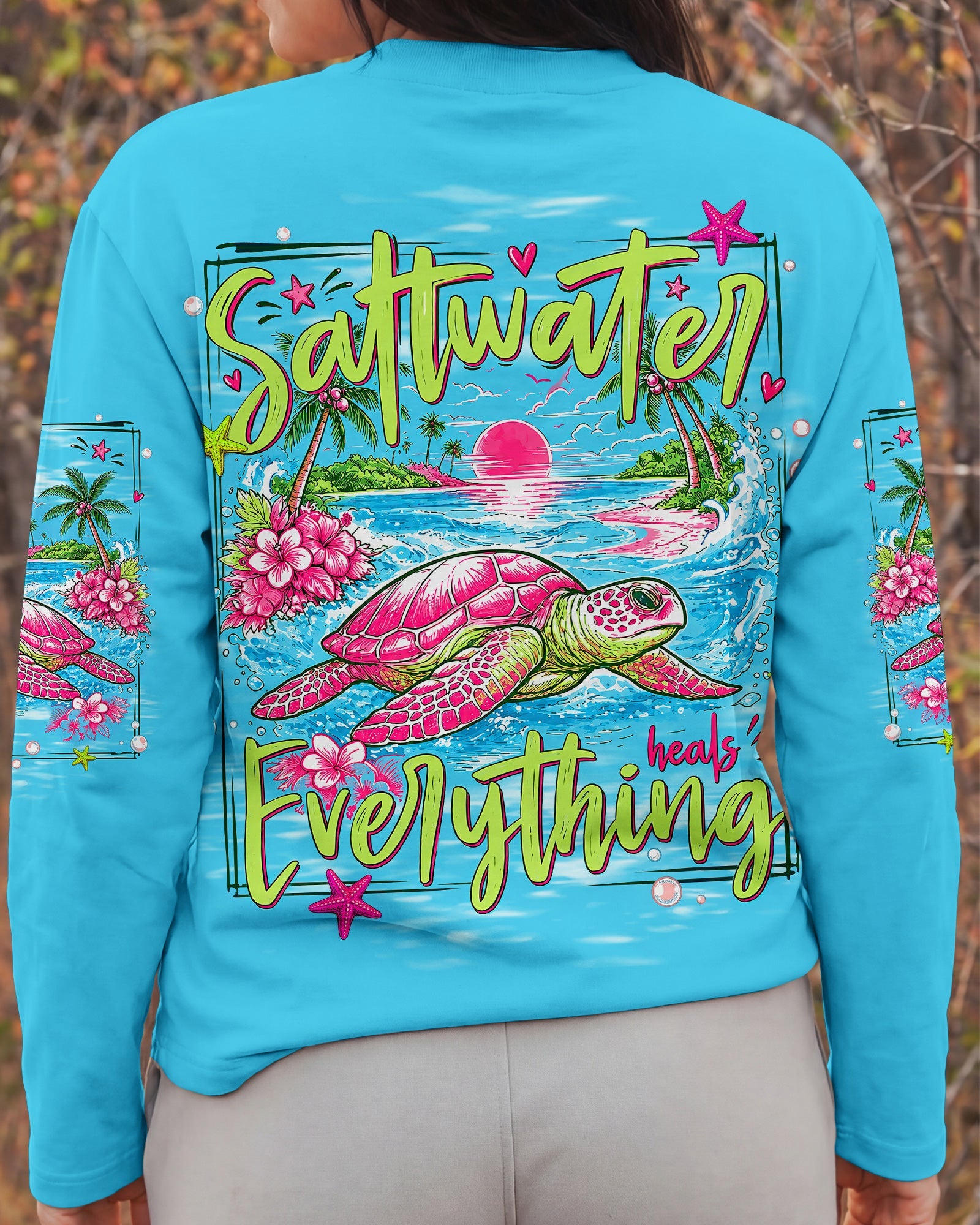 SALTWATER HEALS EVERYTHING TURTLE ALL OVER PRINT  - TLNT1107261