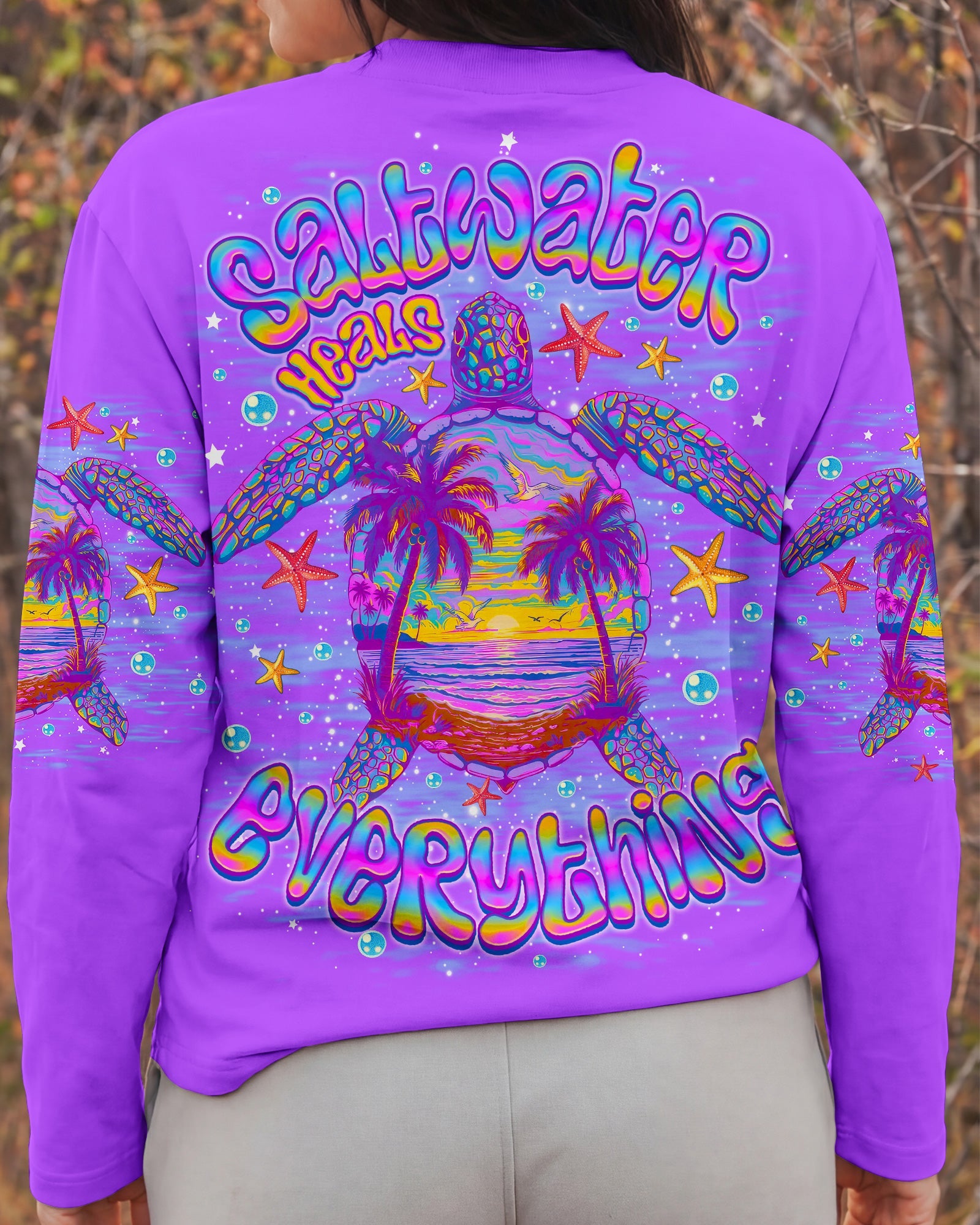 SALTWATER HEALS EVERYTHING TURTLE ALL OVER PRINT   - TLNO0506261