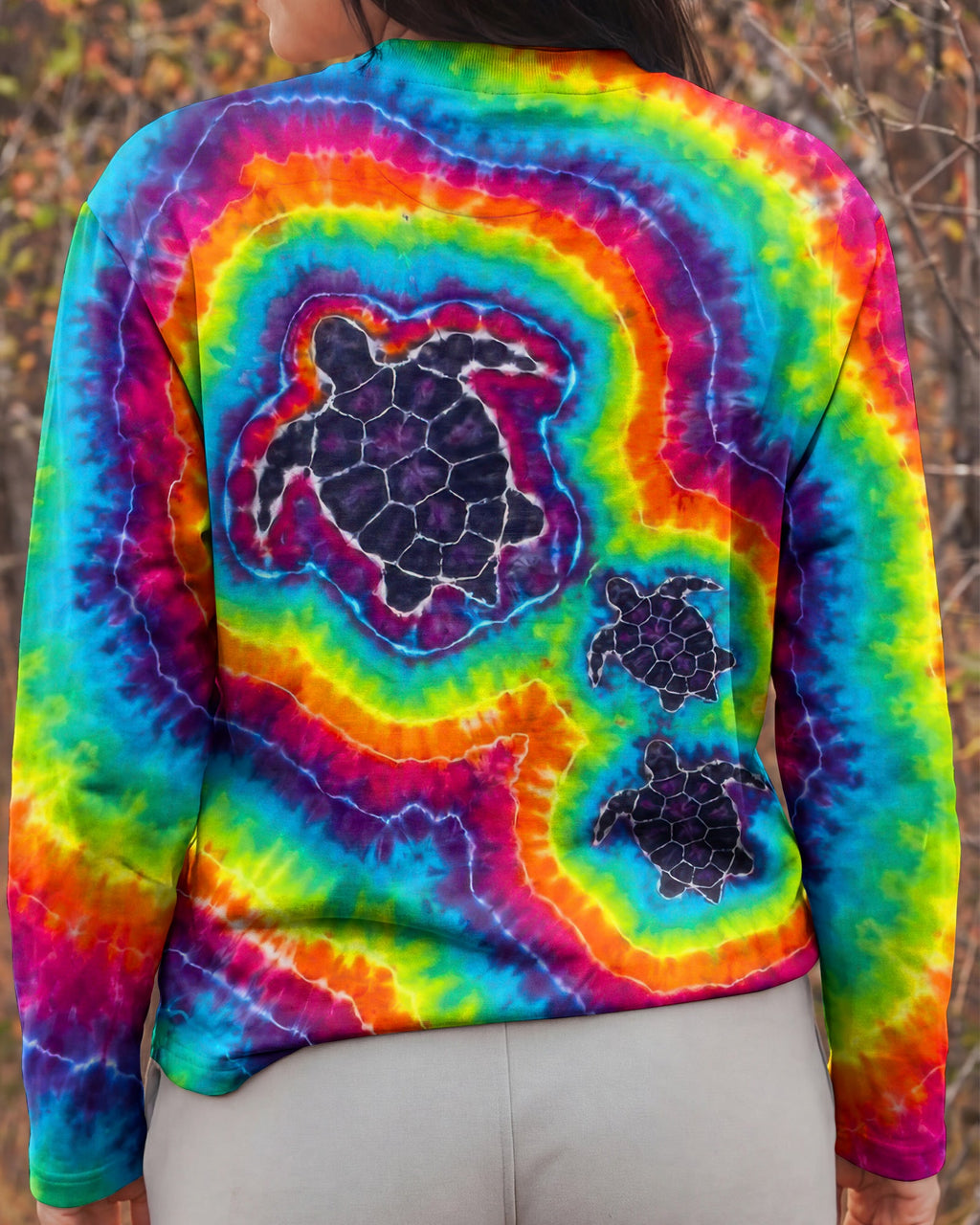 THREE SEA TURTLES COLORFUL SWIRL  ALL OVER PRINT  - TLTW1906263