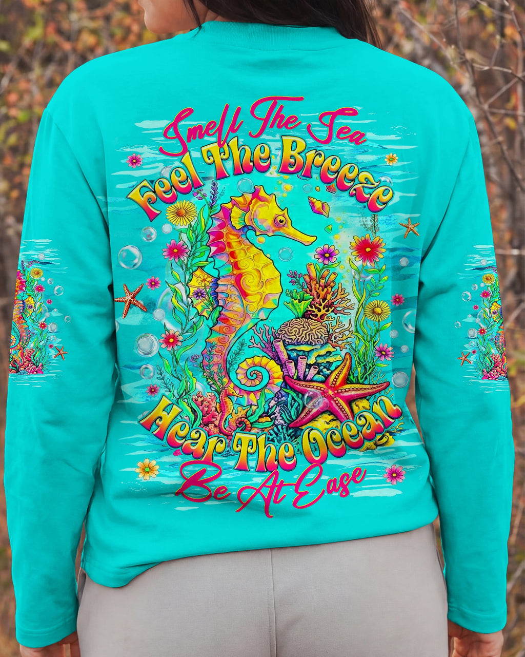 SMELL THE SEA FEEL THE BREEZE SEAHORSE  ALL OVER PRINT - TLHG1206262