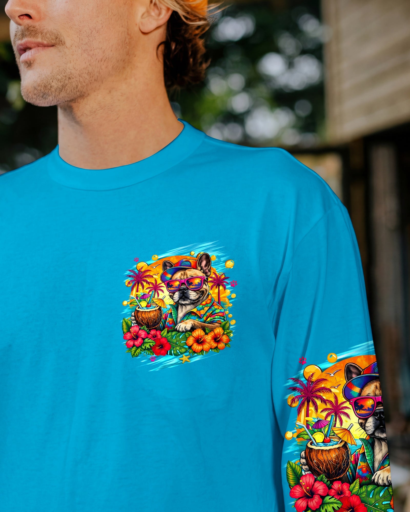 I'M ON ISLAND TIME FRENCH BULLDOG ALL OVER PRINT - TLHG2105262