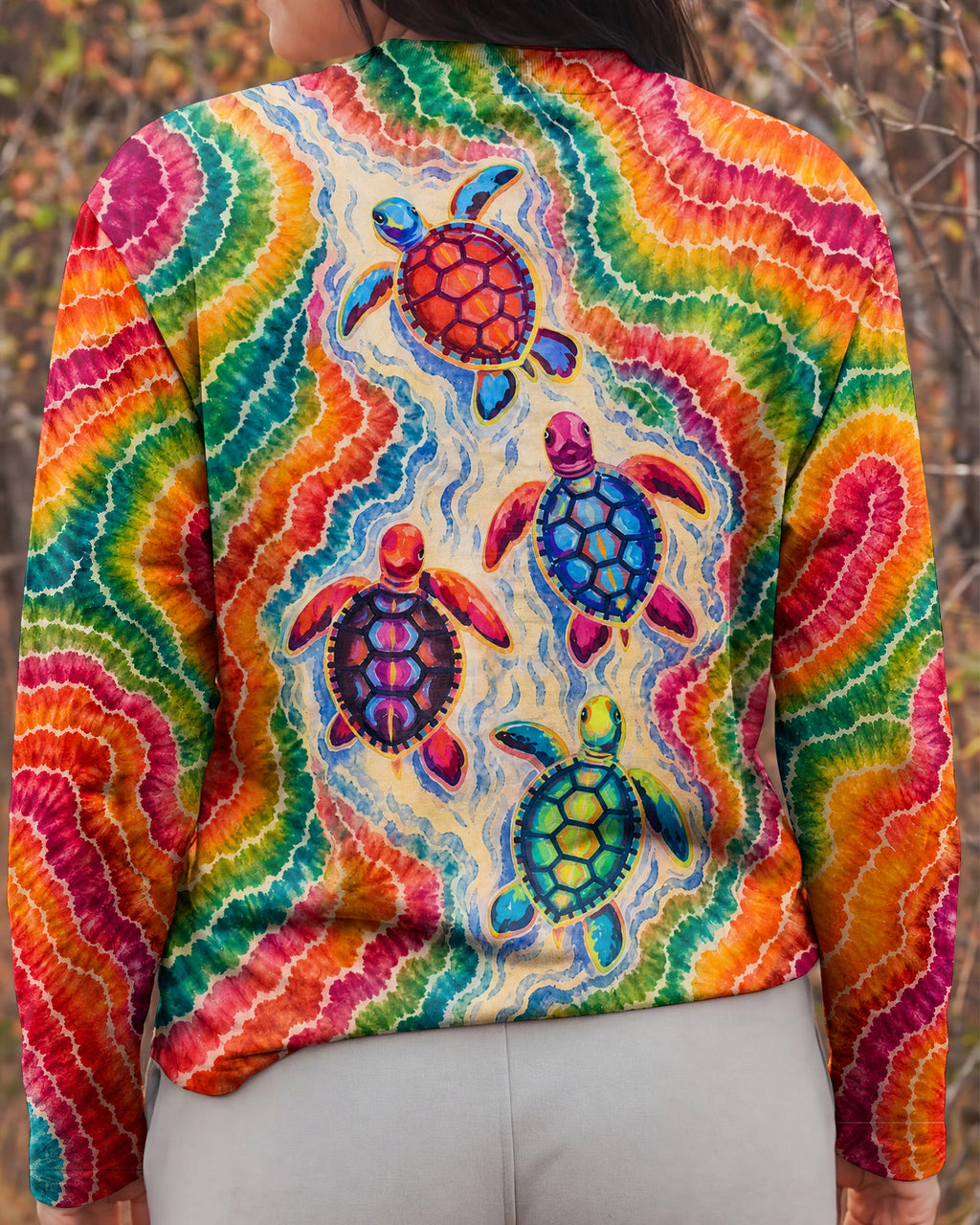 COLORFUL SEA TURTLE TIDE ALL OVER PRINT - KMTM1806261
