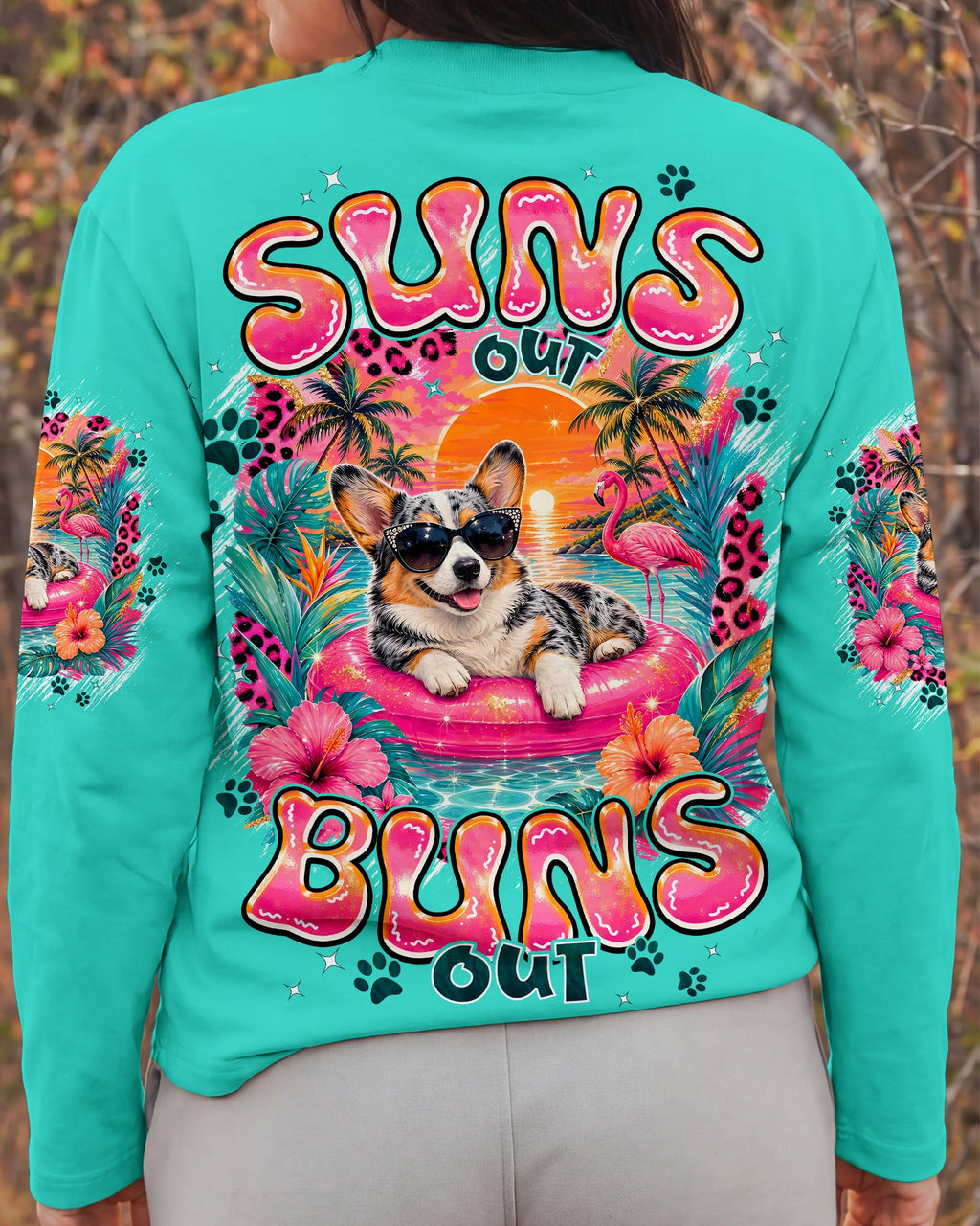 SUN'S OUT BUNS OUT CORGI DOG ALL OVER PRINT - TYPQ1306263