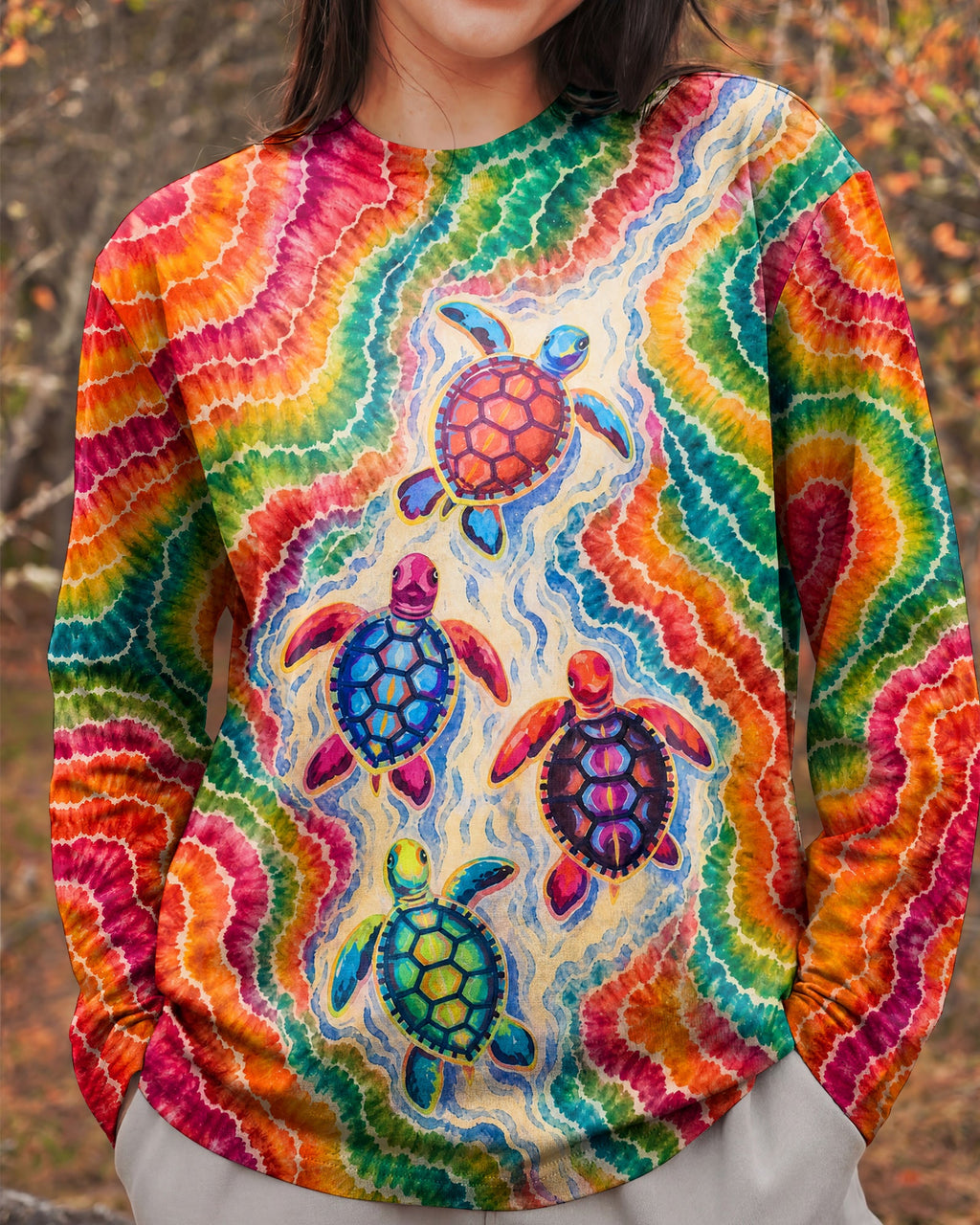 COLORFUL SEA TURTLE TIDE ALL OVER PRINT - KMTM1806261