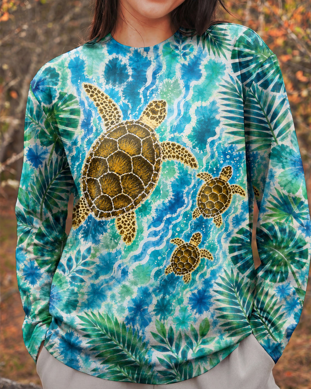 TROPICAL TURTLES VIBRANT OCEAN ALL OVER PRINT  - TLTW2406261
