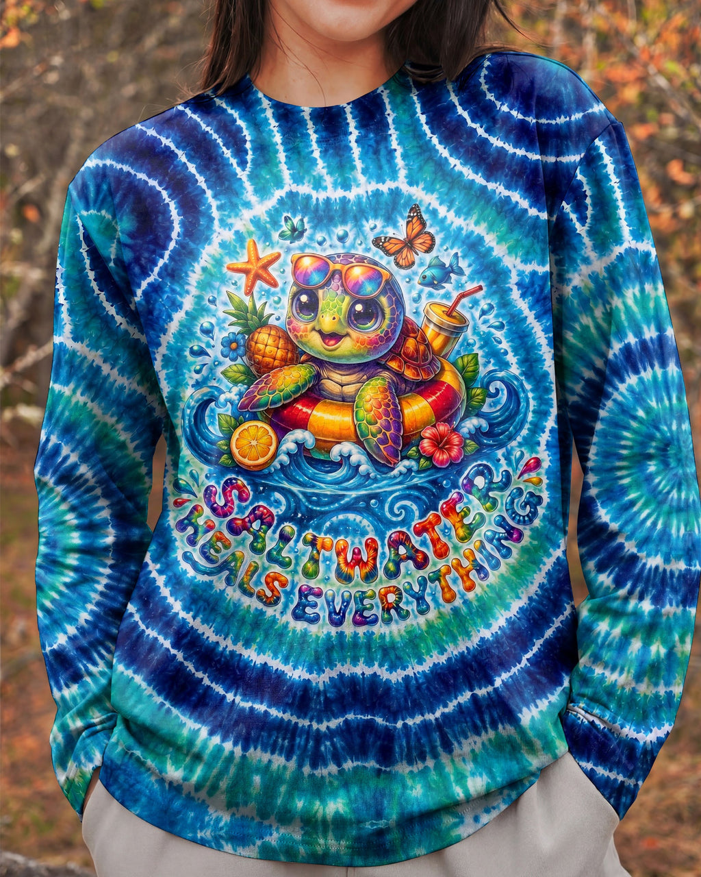 SALTWATER HEALS EVERYTHING TURTLE SWIRL ALL OVER PRINT - KMTM0605261