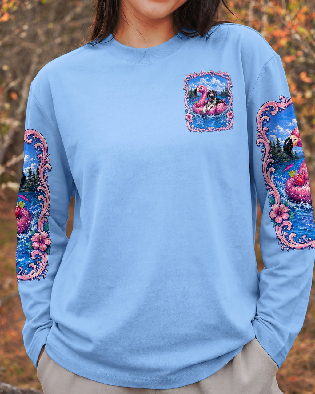 FLAMINGO FLOAT LAKE GREAT DANE DOG SUMMER ALL OVER PRINT – RI2205261