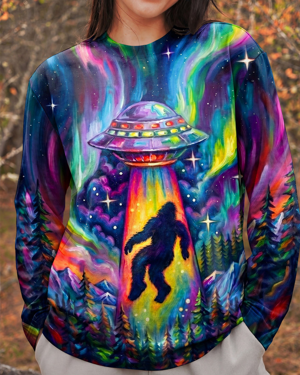 BELIEVE BIGFOOT UFO ABDUCTION ALL OVER PRINT - RI1305261