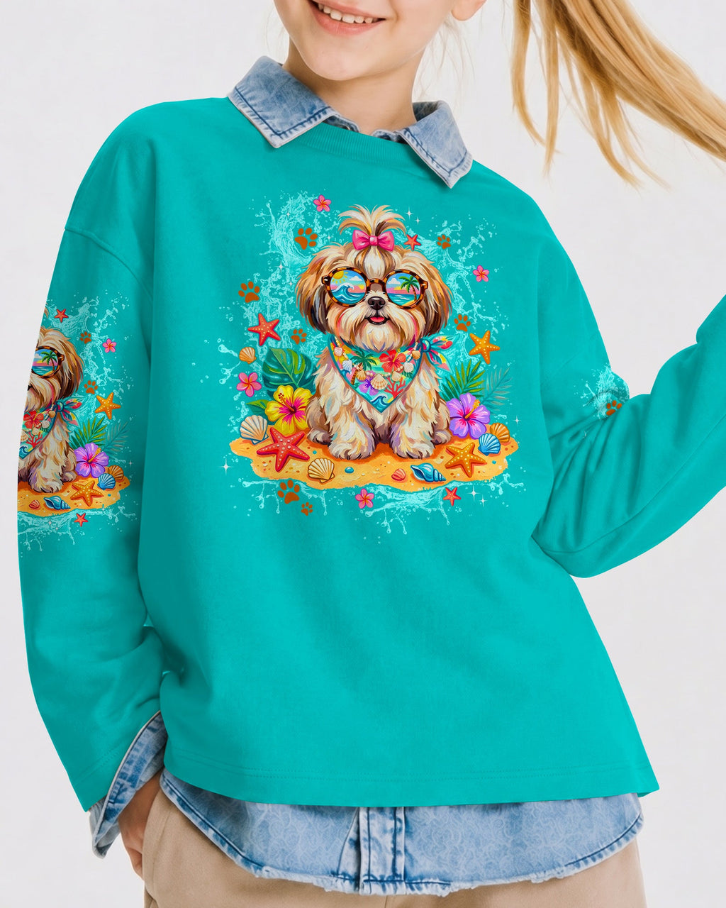SMELL THE SEA SHIH TZU DOG KIDS ALL OVER PRINT - TYPQ0406262