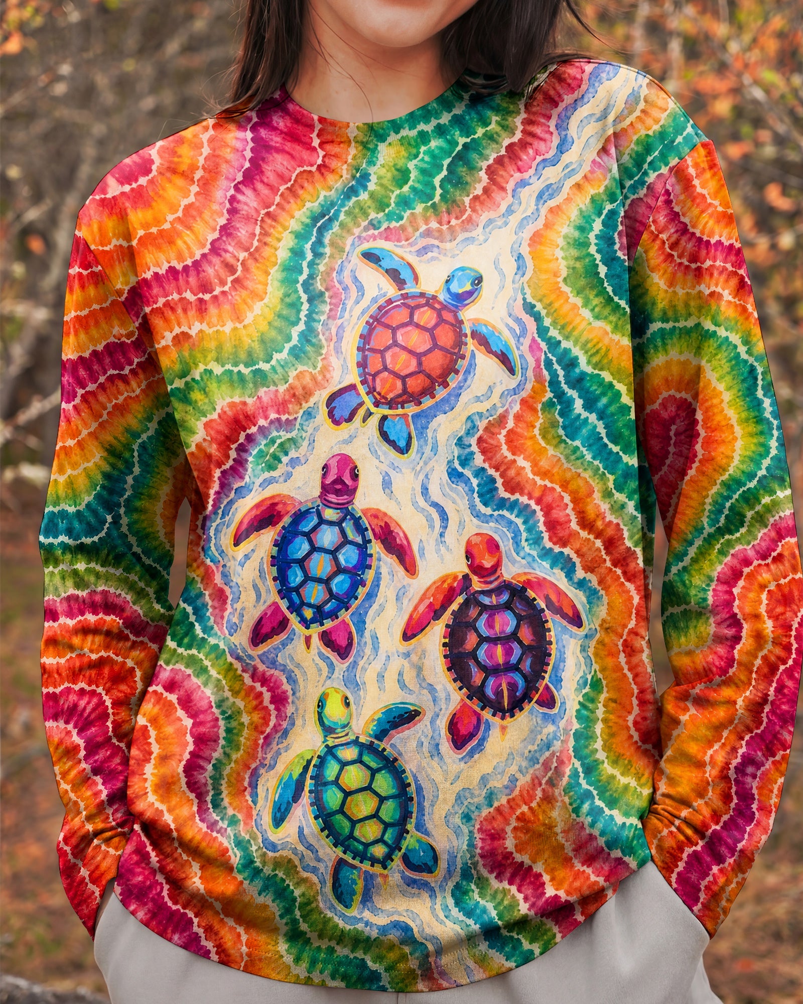 COLORFUL SEA TURTLE TIDE ALL OVER PRINT - KMTM1806261