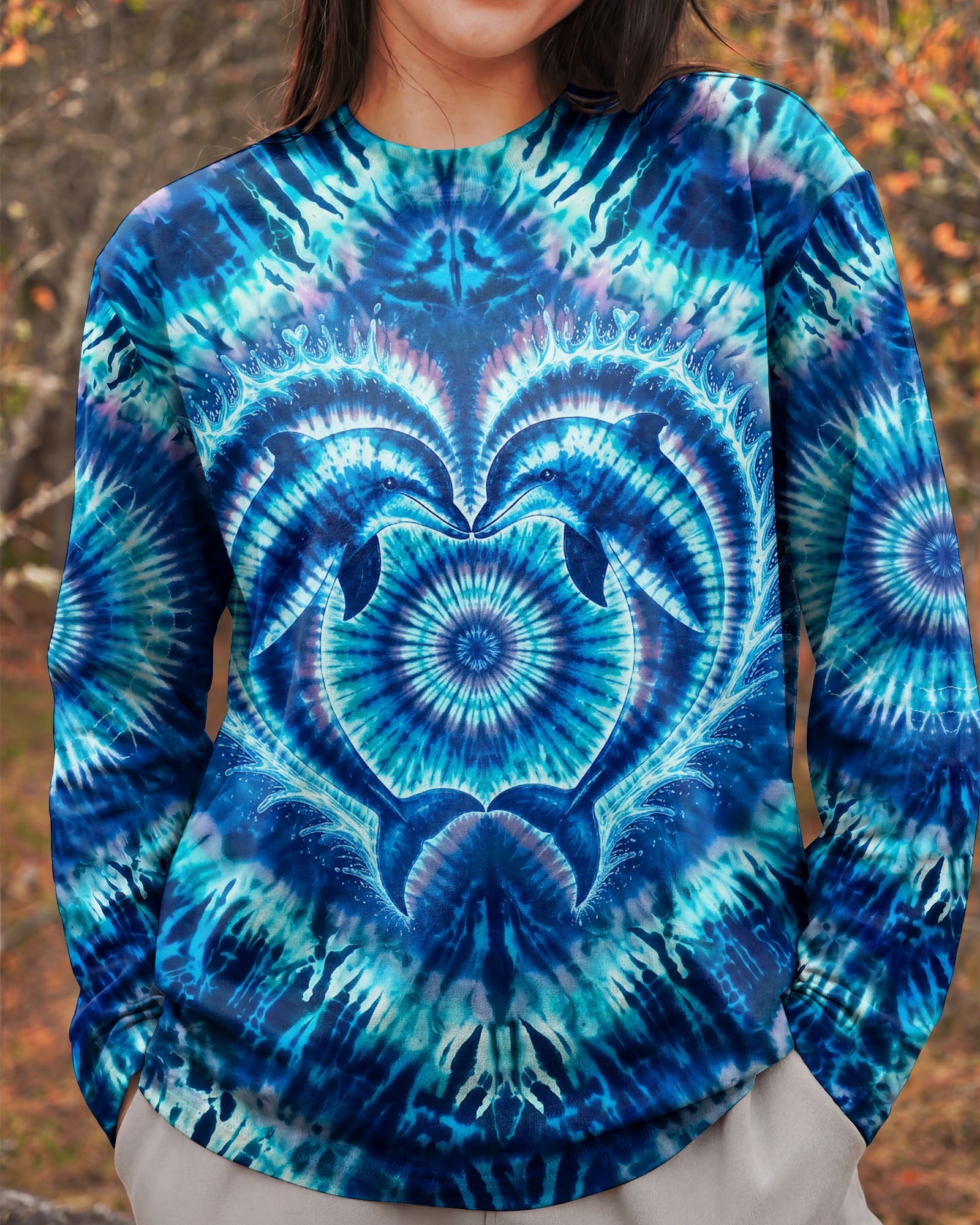 DOLPHIN HEART SWIRL ALL OVER PRINT - KMTM0505261