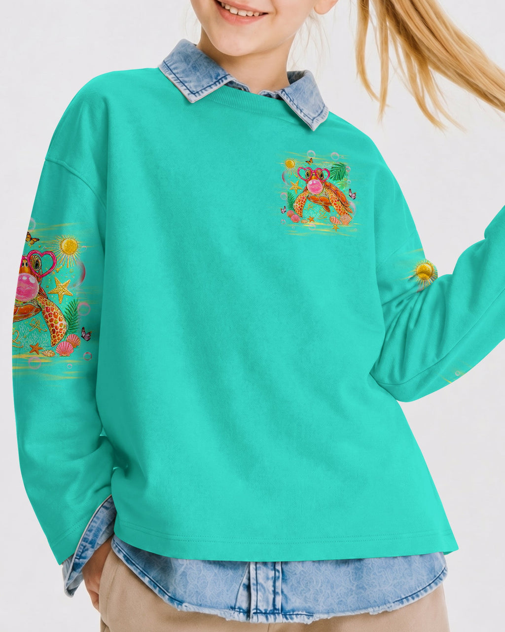 TURTLE KISSES STARFISH WISHES KIDS ALL OVER PRINT - TLHG2605261