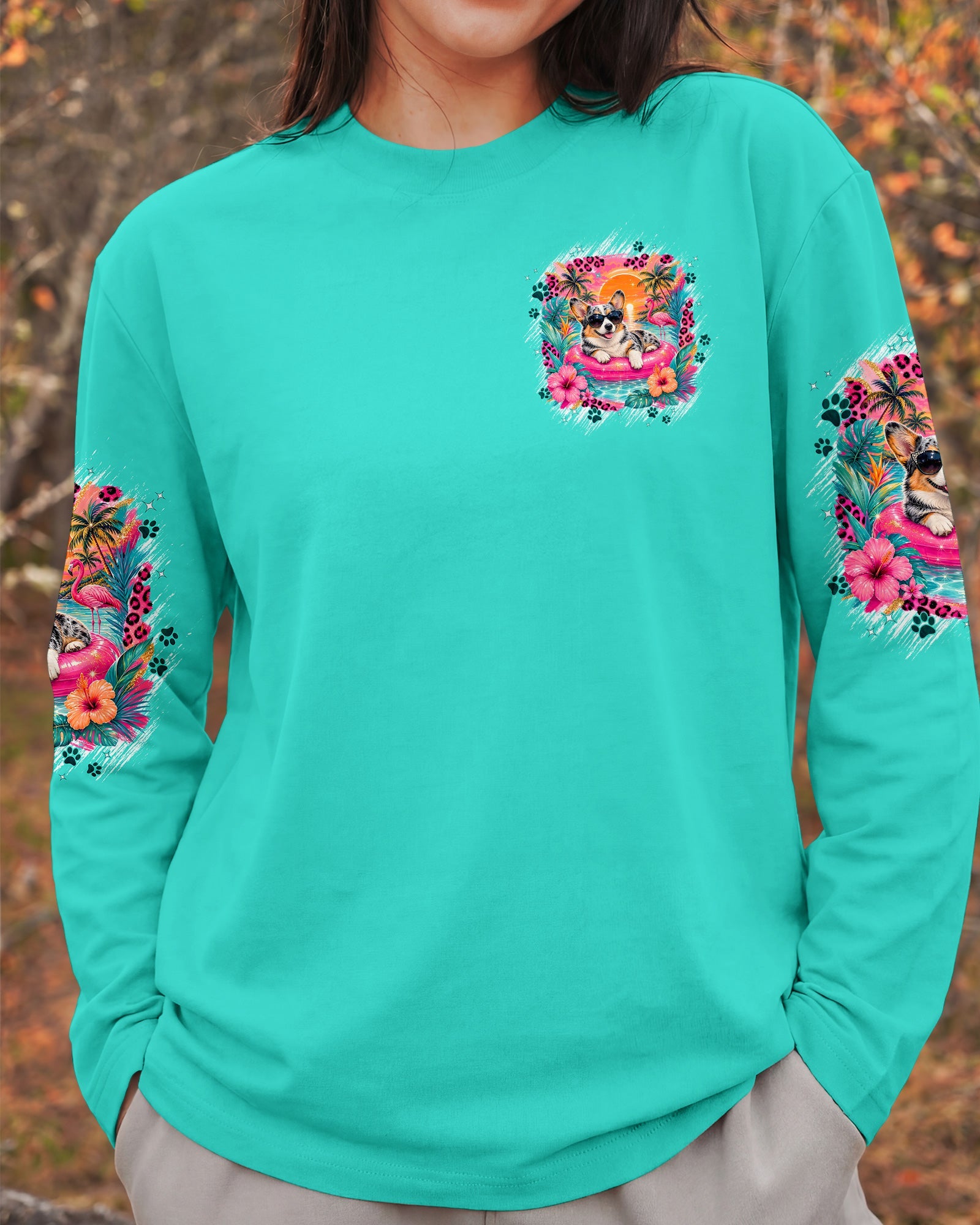 SUN'S OUT BUNS OUT CORGI DOG ALL OVER PRINT - TYPQ1306263