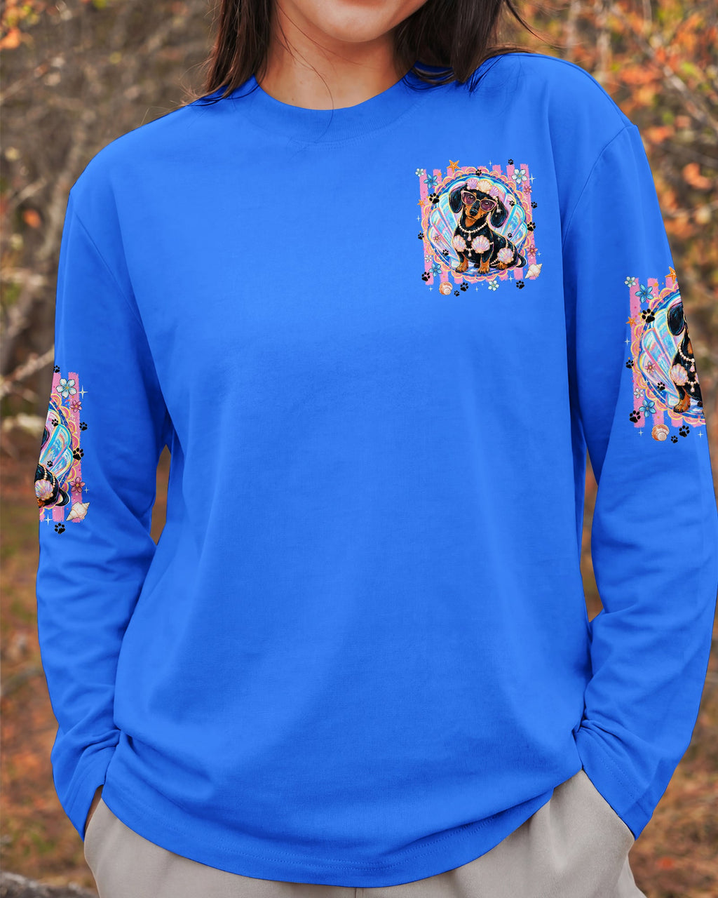SALTY SOUL AND SANDY PAWS DACHSHUND DOG ALL OVER PRINT - TYQY0506263