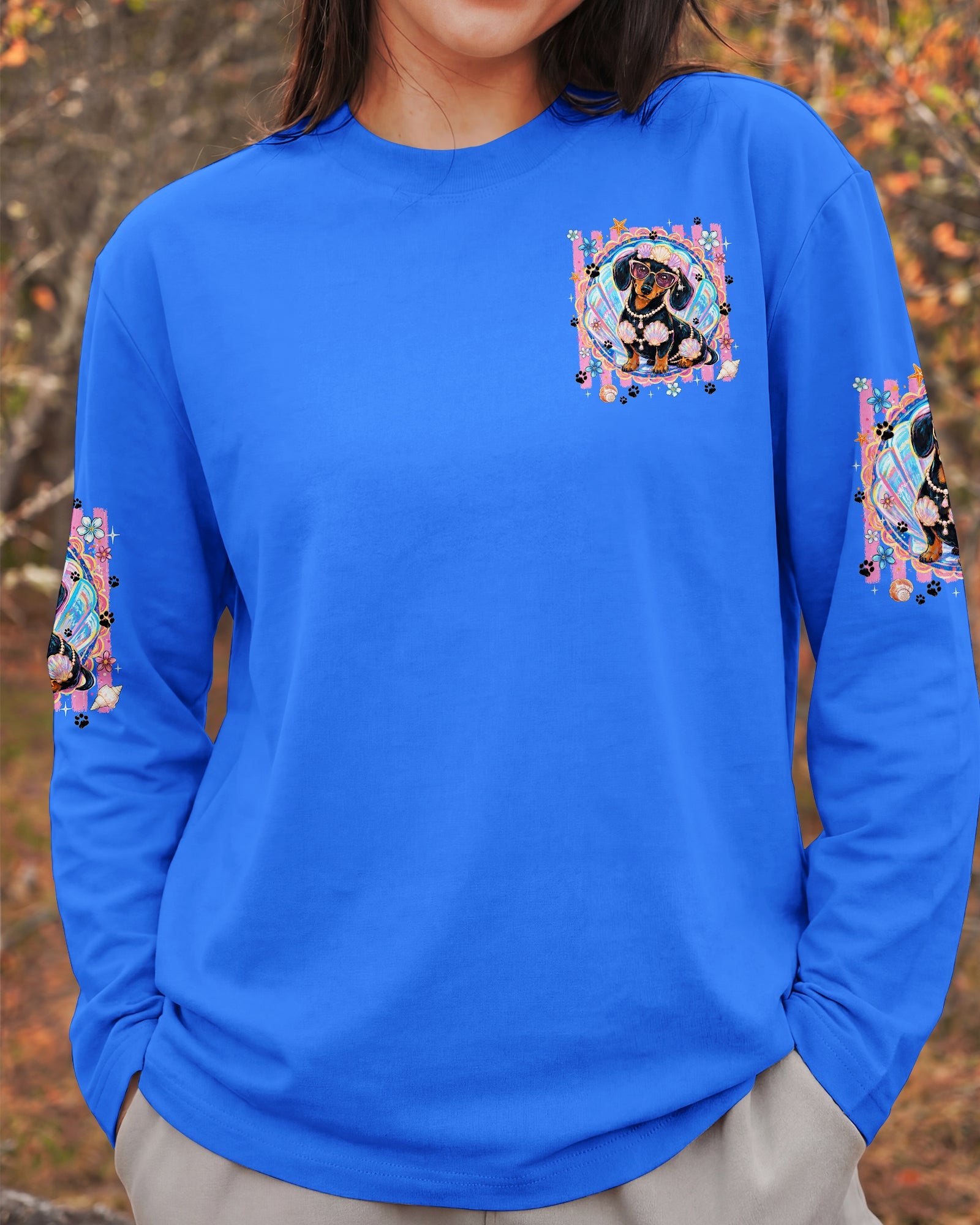 SALTY SOUL AND SANDY PAWS DACHSHUND DOG ALL OVER PRINT - TYQY0506263