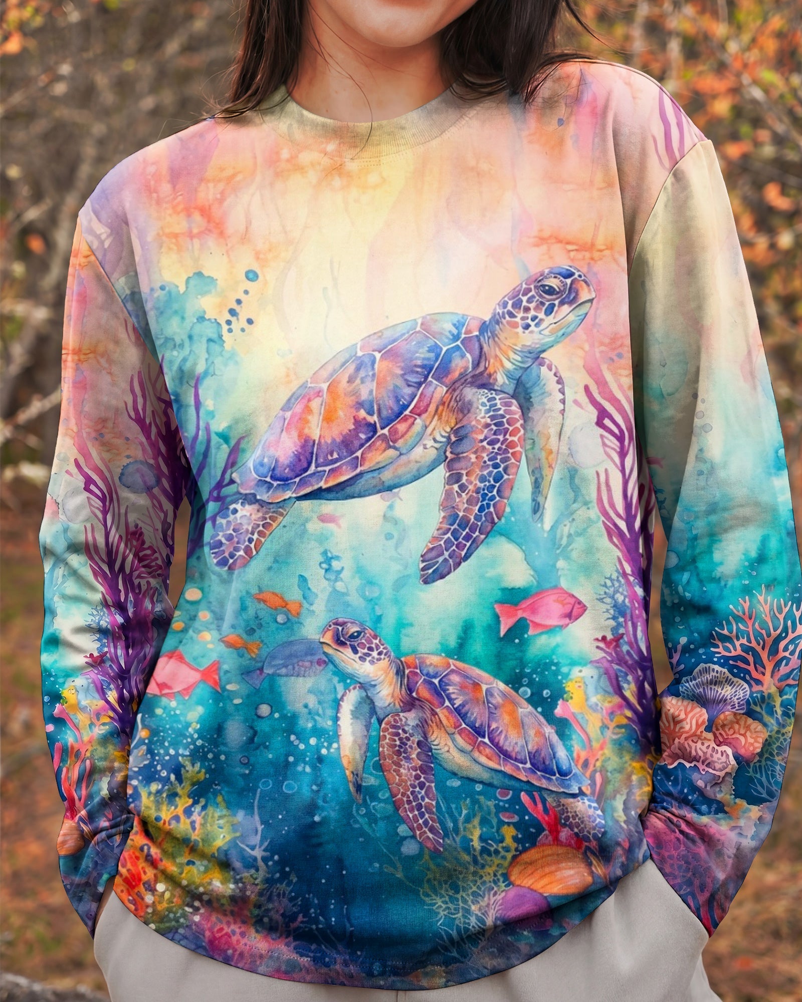 SALTWATER HEALS EVERYTHING TURTLE ALL OVER PRINT  - TLHN2104261